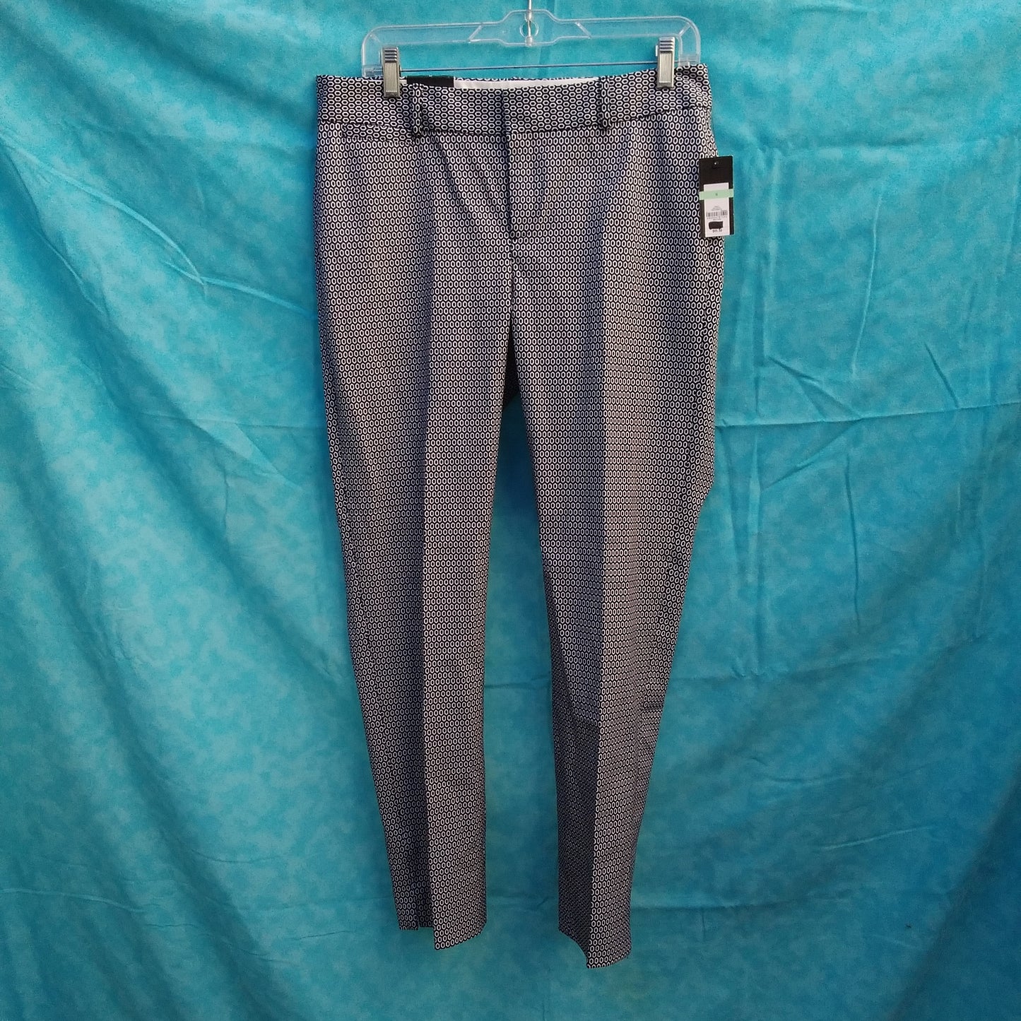 NWT - Crown & Ivy navy hex print New Romantics Pants - 8