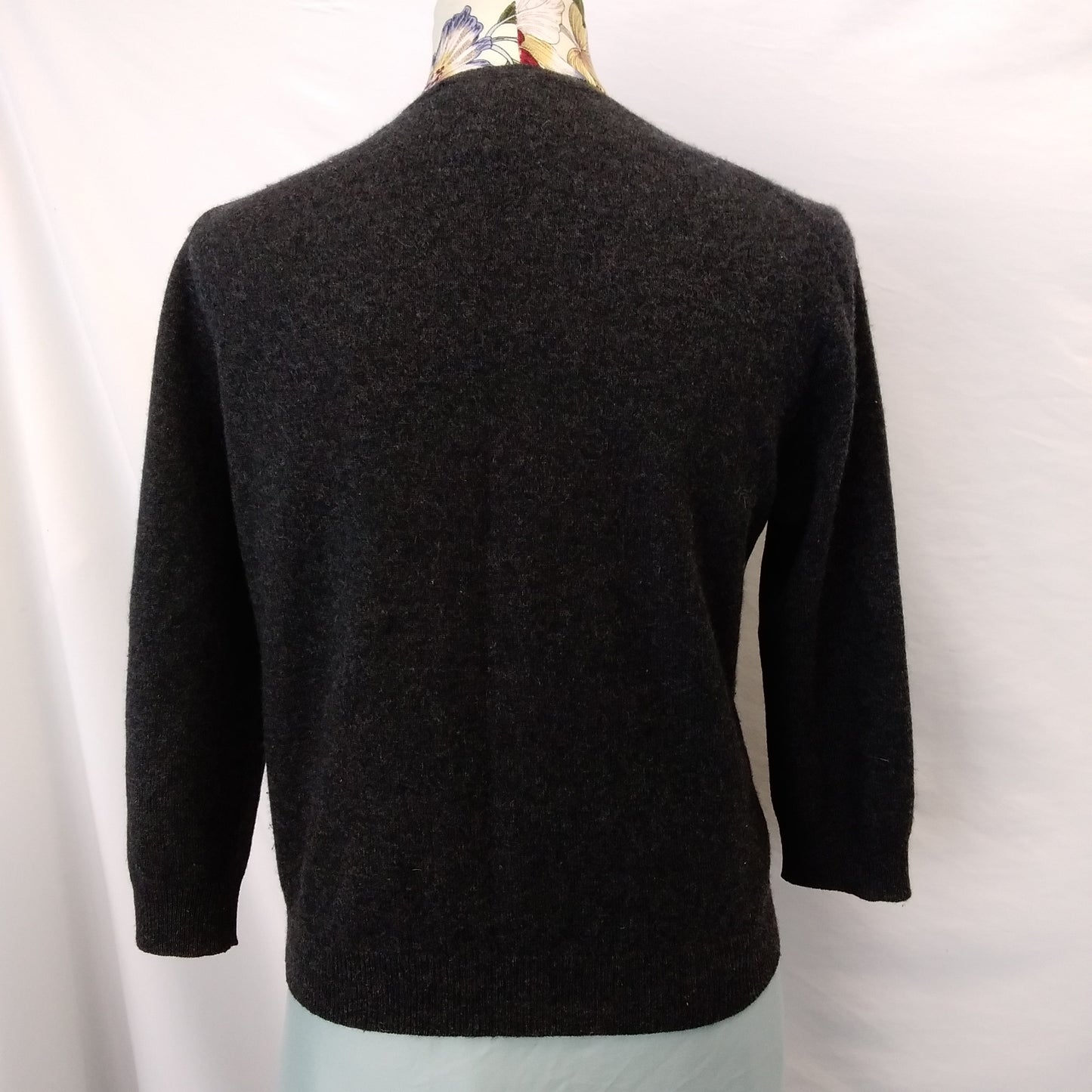 Lauren Ralph Lauren Black Cashmere Button-Up Cardigan Sweater - M