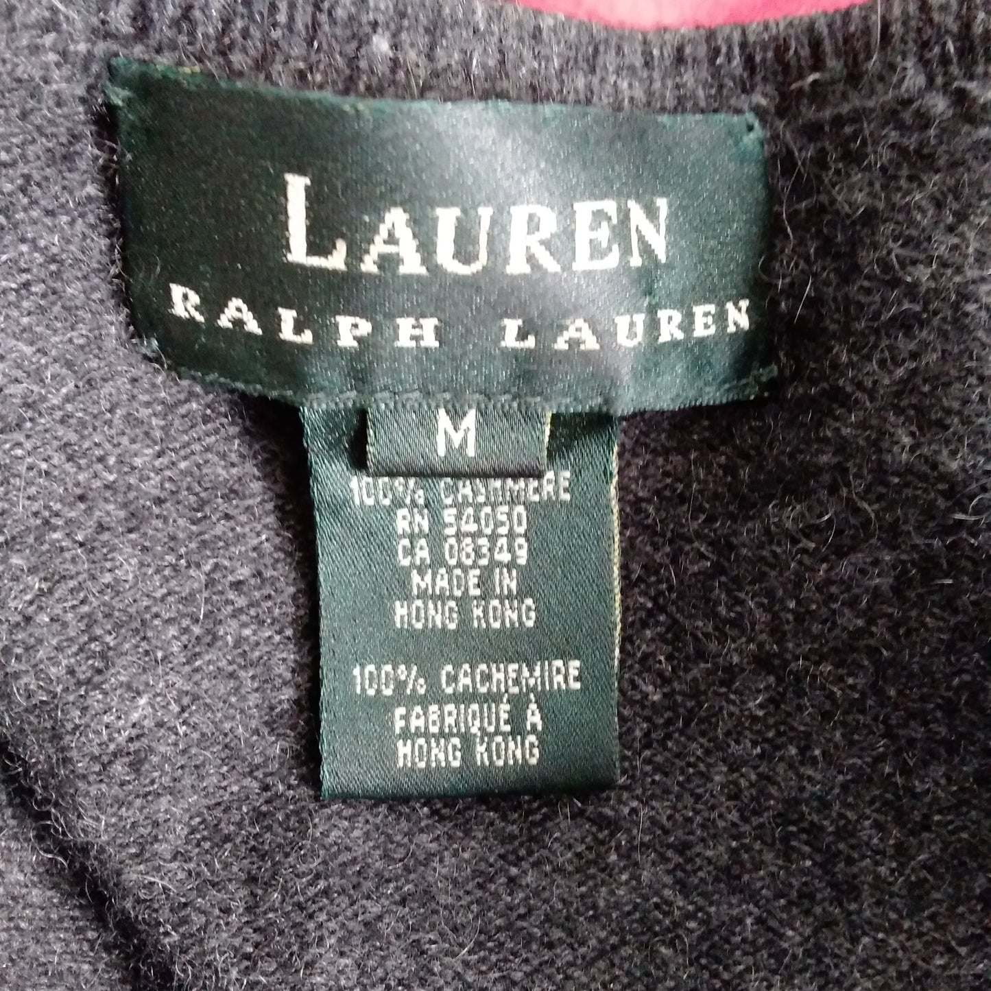 Lauren Ralph Lauren Black Cashmere Button-Up Cardigan Sweater - M