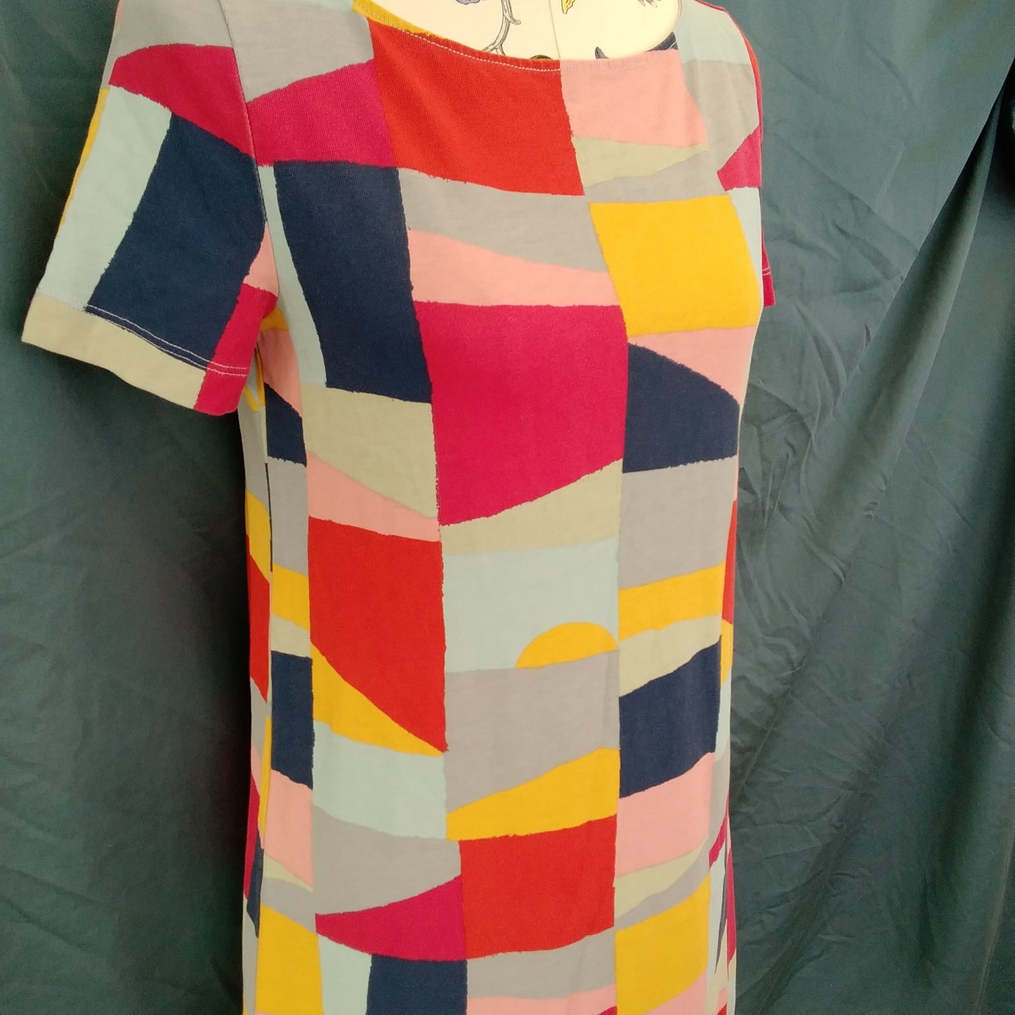 TORY BURCH multicolored 100% Pima Cotton Short Sleeve Dress - Small