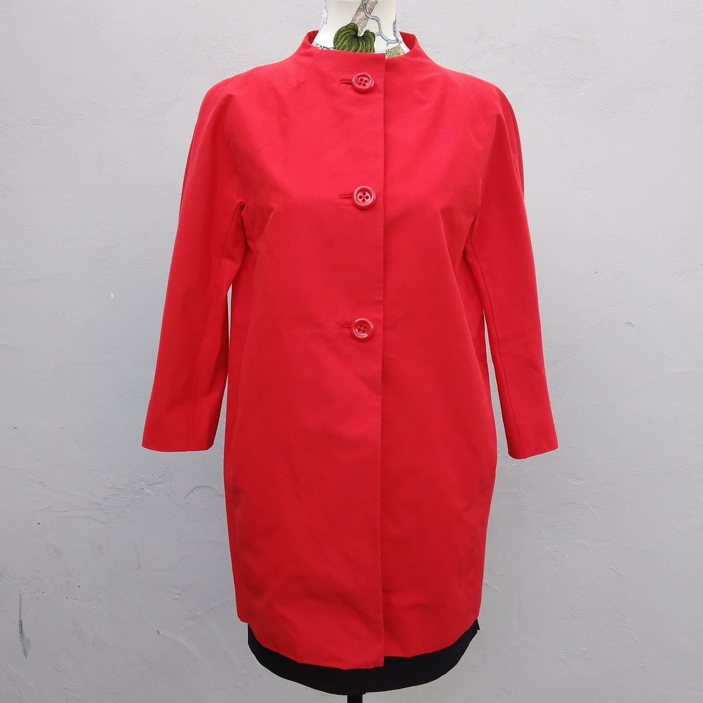 Kate Spade red Cotton Silk Blend Kendall Coat - S (missing bow)