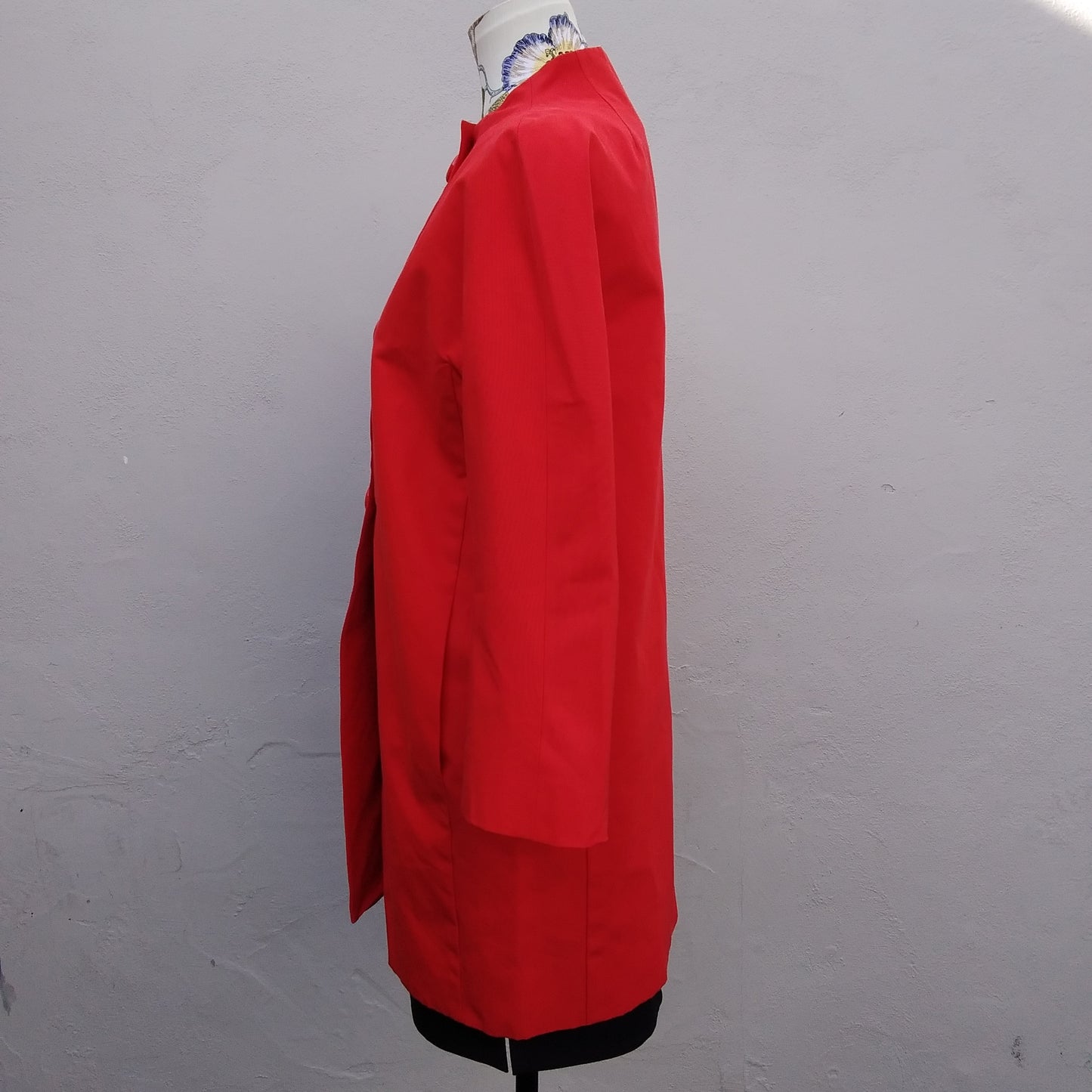 Kate Spade red Cotton Silk Blend Kendall Coat - S (missing bow)