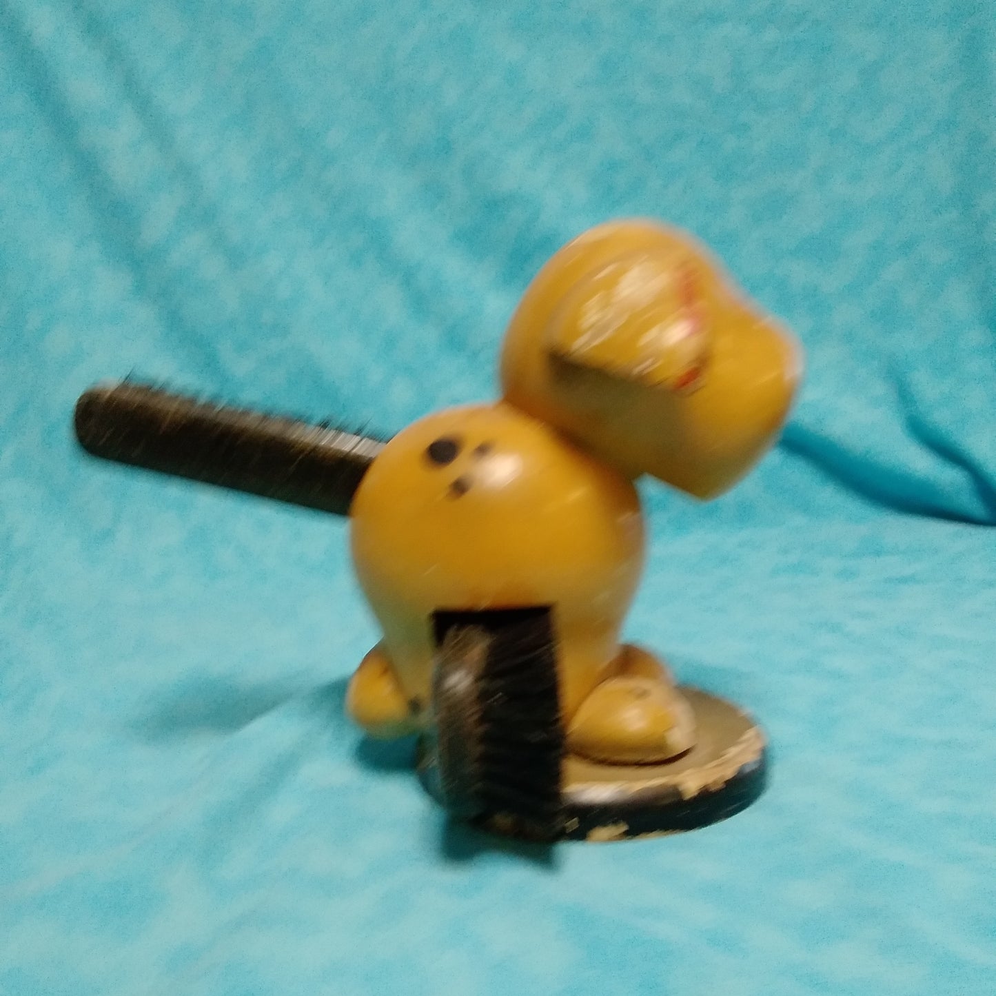 Vintage Wooden Dog Shaped Shoe Brush Holder