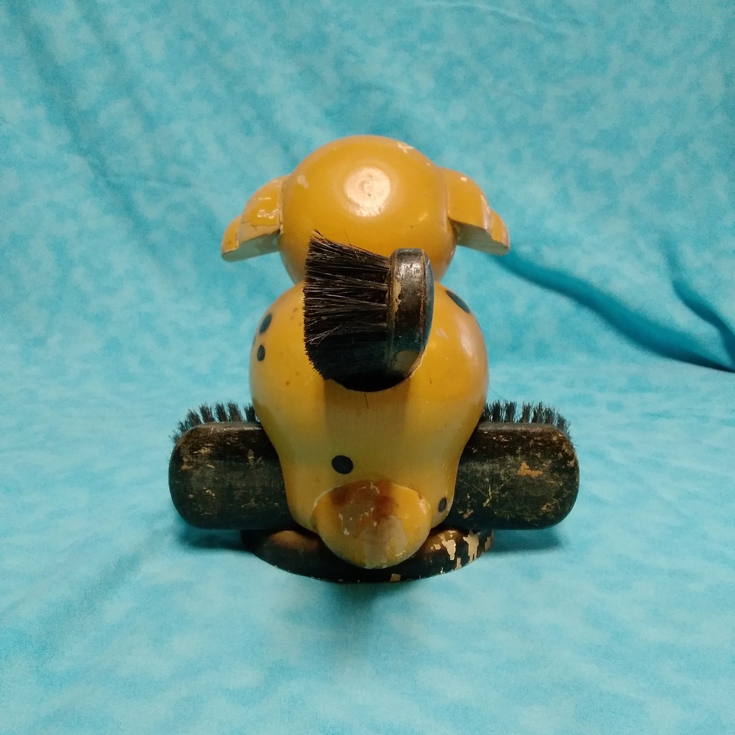 Vintage Wooden Dog Shaped Shoe Brush Holder
