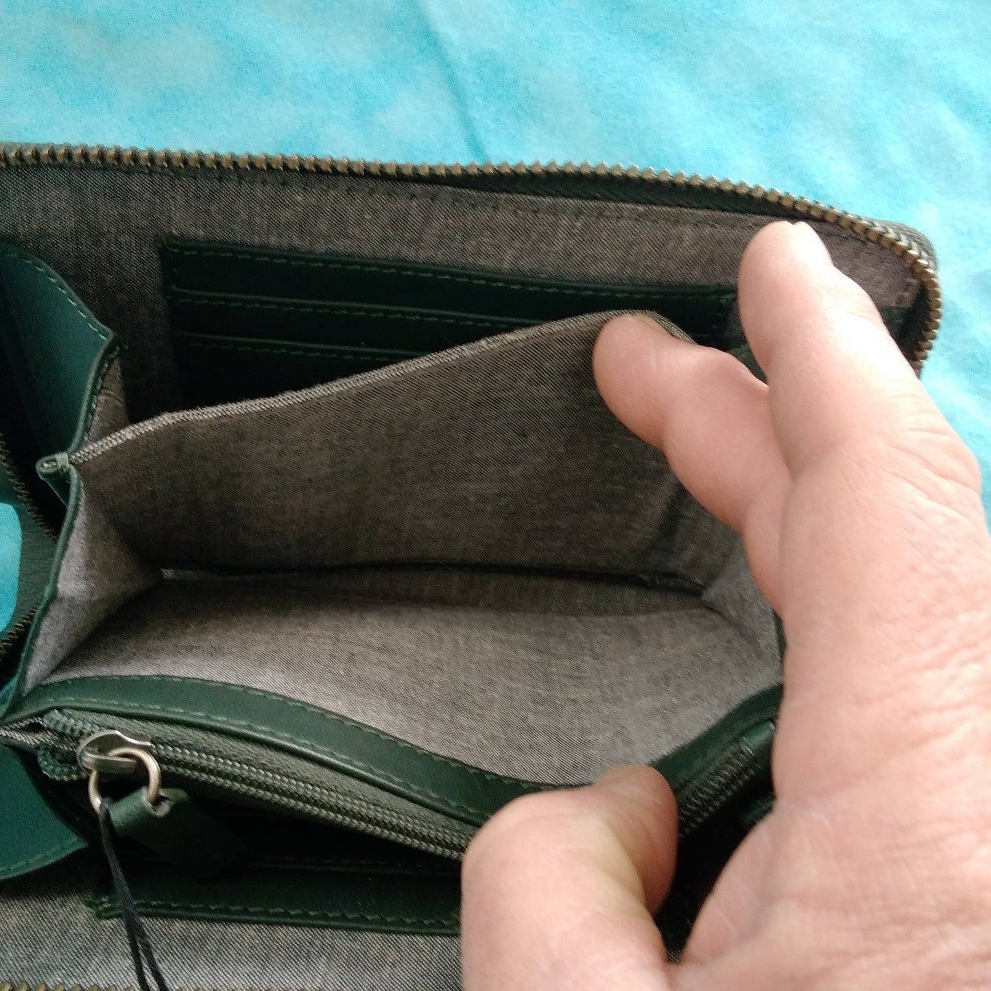 NWT - Elk Green Leather Clutch Wallet