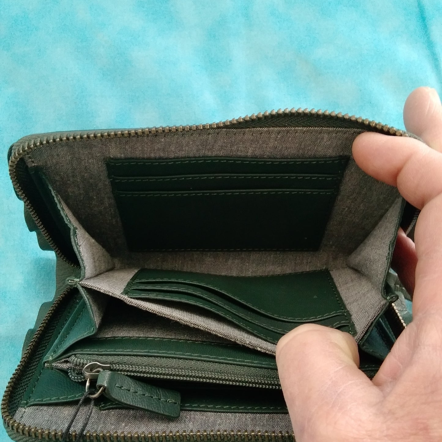 NWT - Elk Green Leather Clutch Wallet