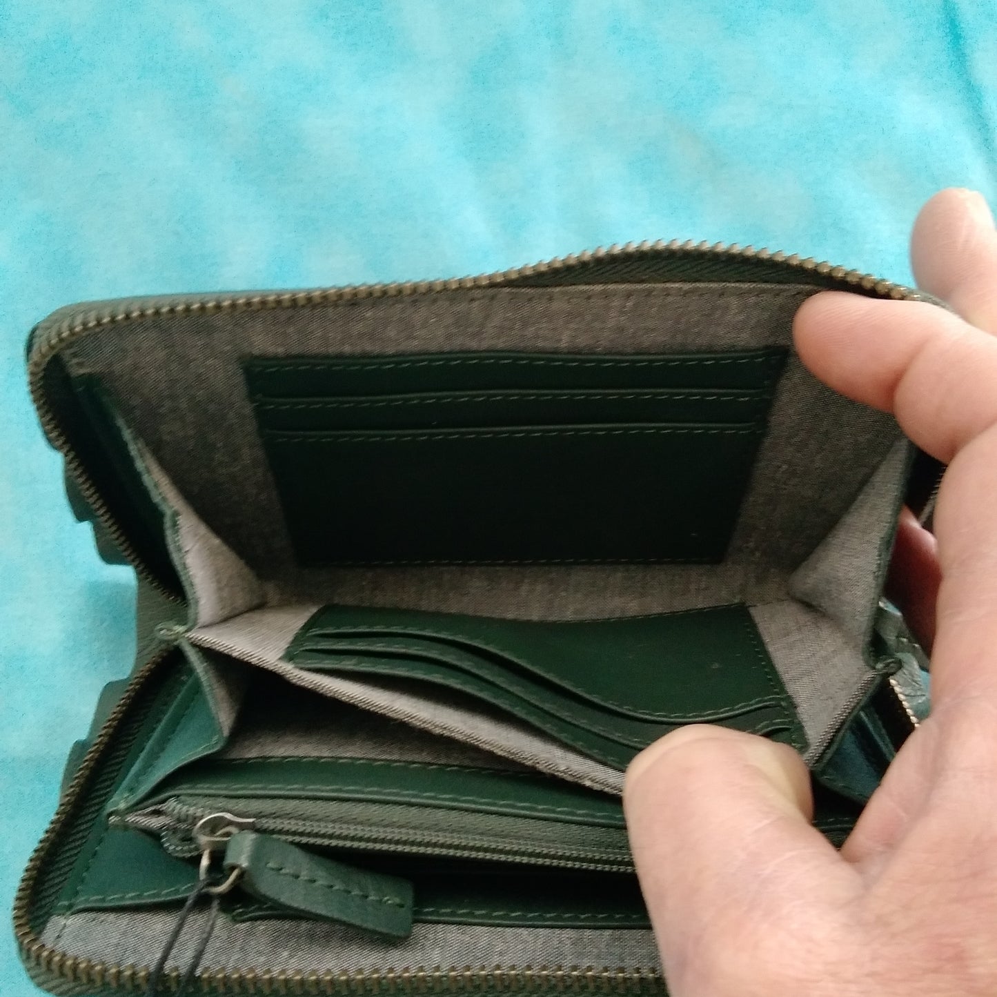 NWT - Elk Green Leather Clutch Wallet