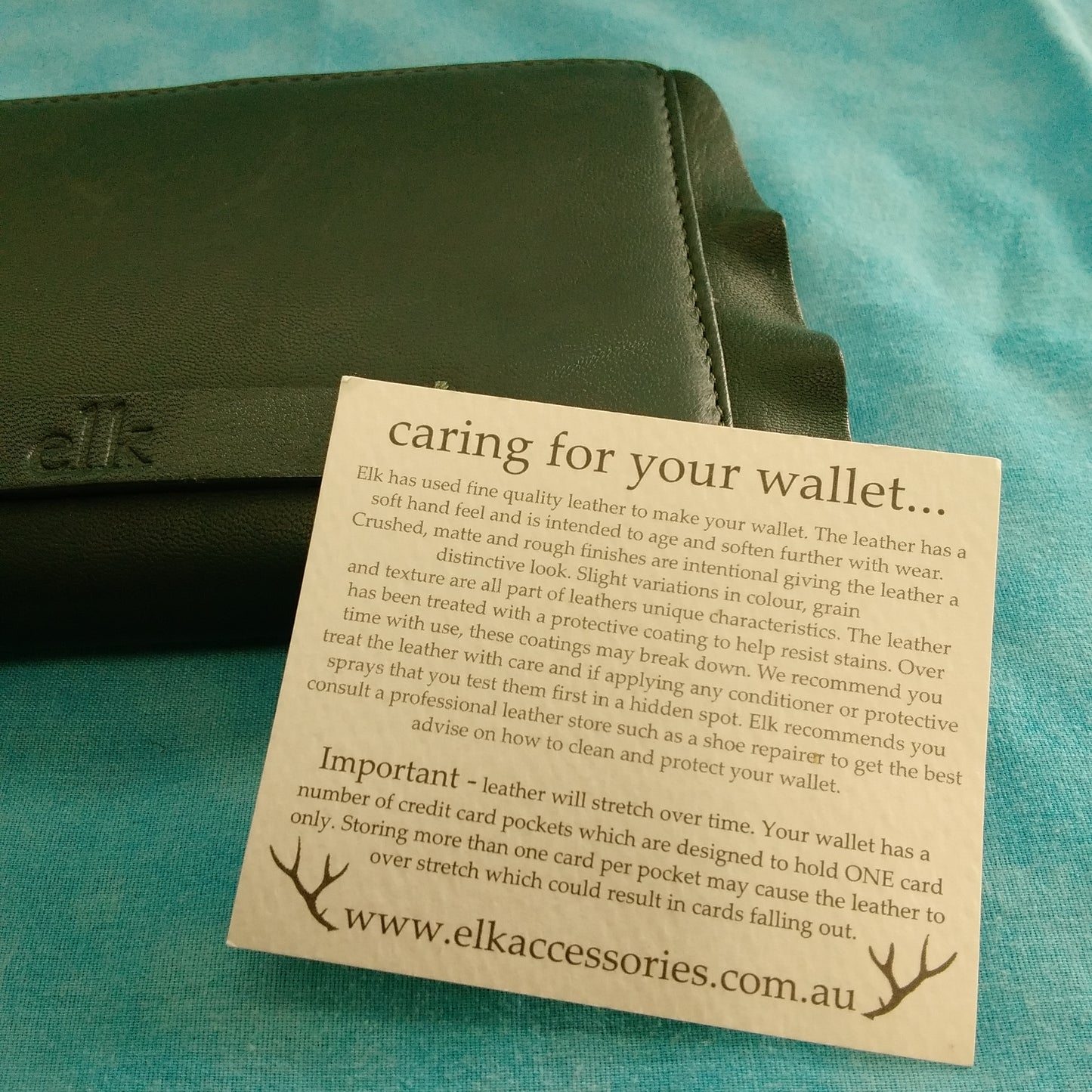 NWT - Elk Green Leather Clutch Wallet