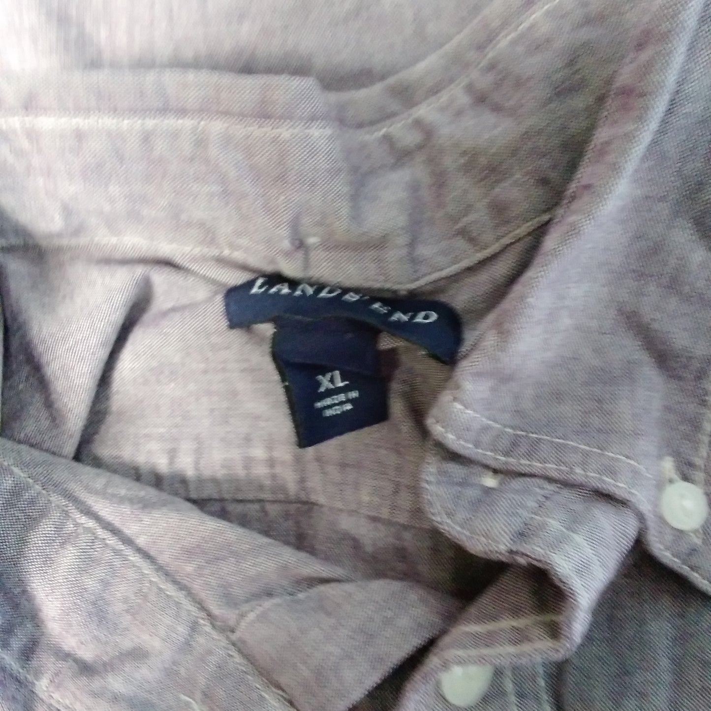 Lands' End purple Long Sleeve Button Down Shirt - XL