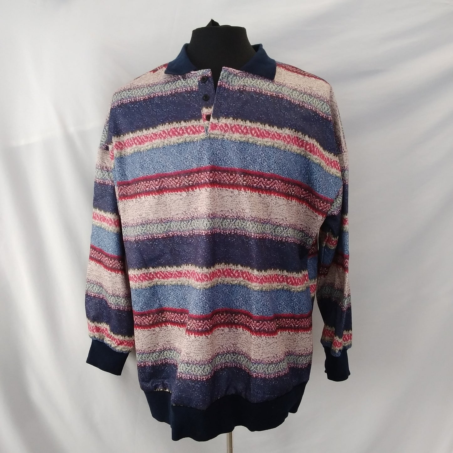 NWT - OC Order Plus Multi Colored 1/4 Button Fleece Pullover - Size: L