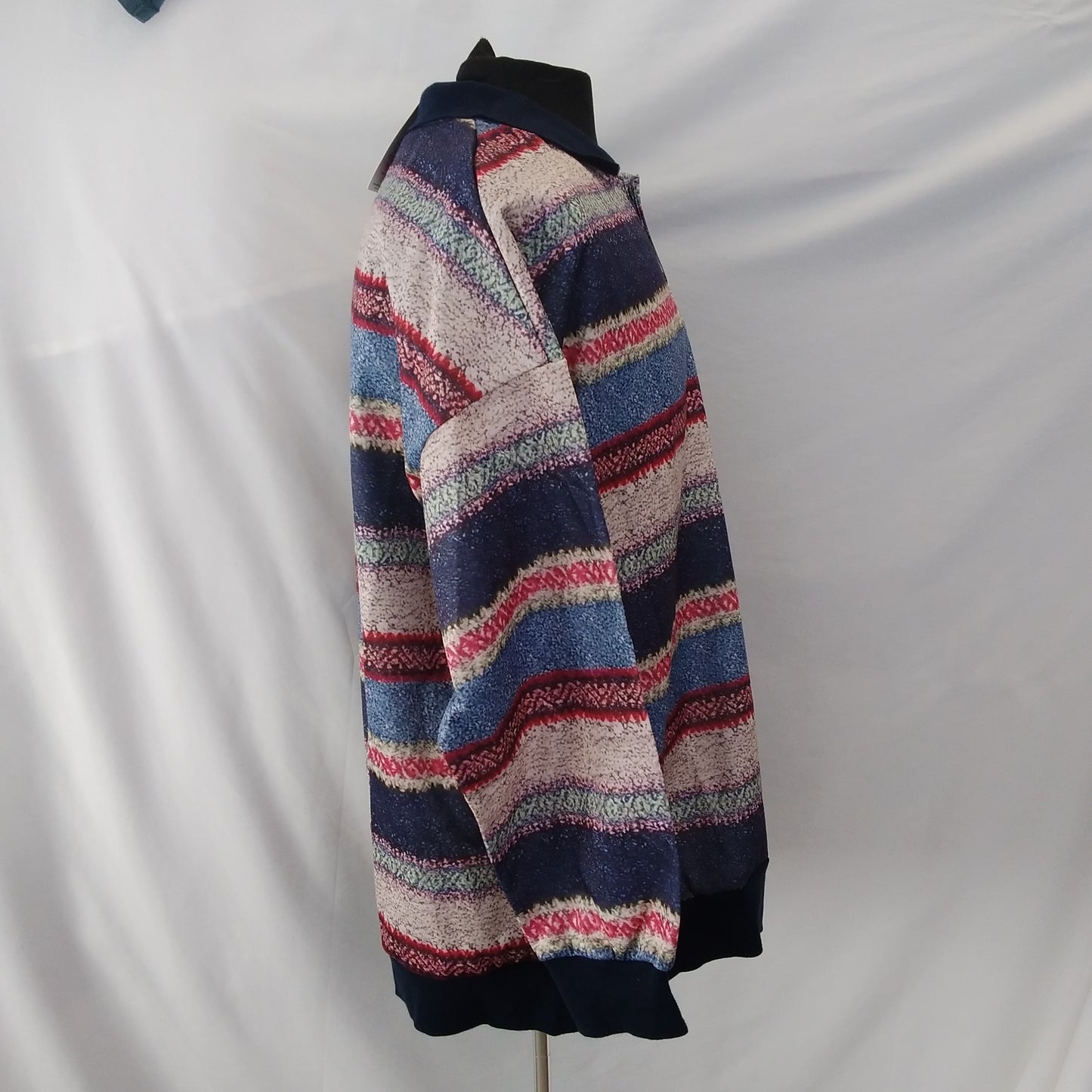 NWT - OC Order Plus Multi Colored 1/4 Button Fleece Pullover - Size: L