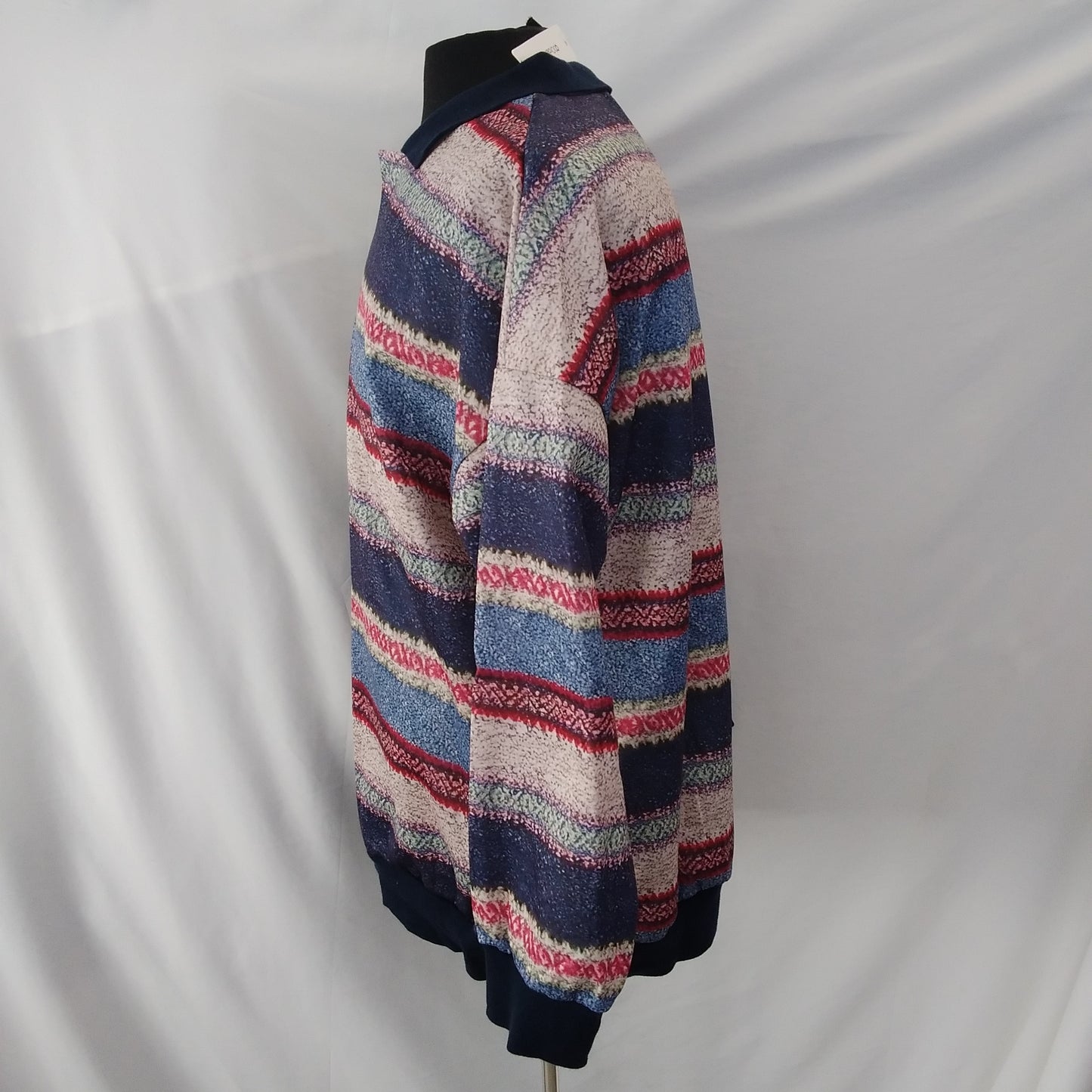 NWT - OC Order Plus Multi Colored 1/4 Button Fleece Pullover - Size: L