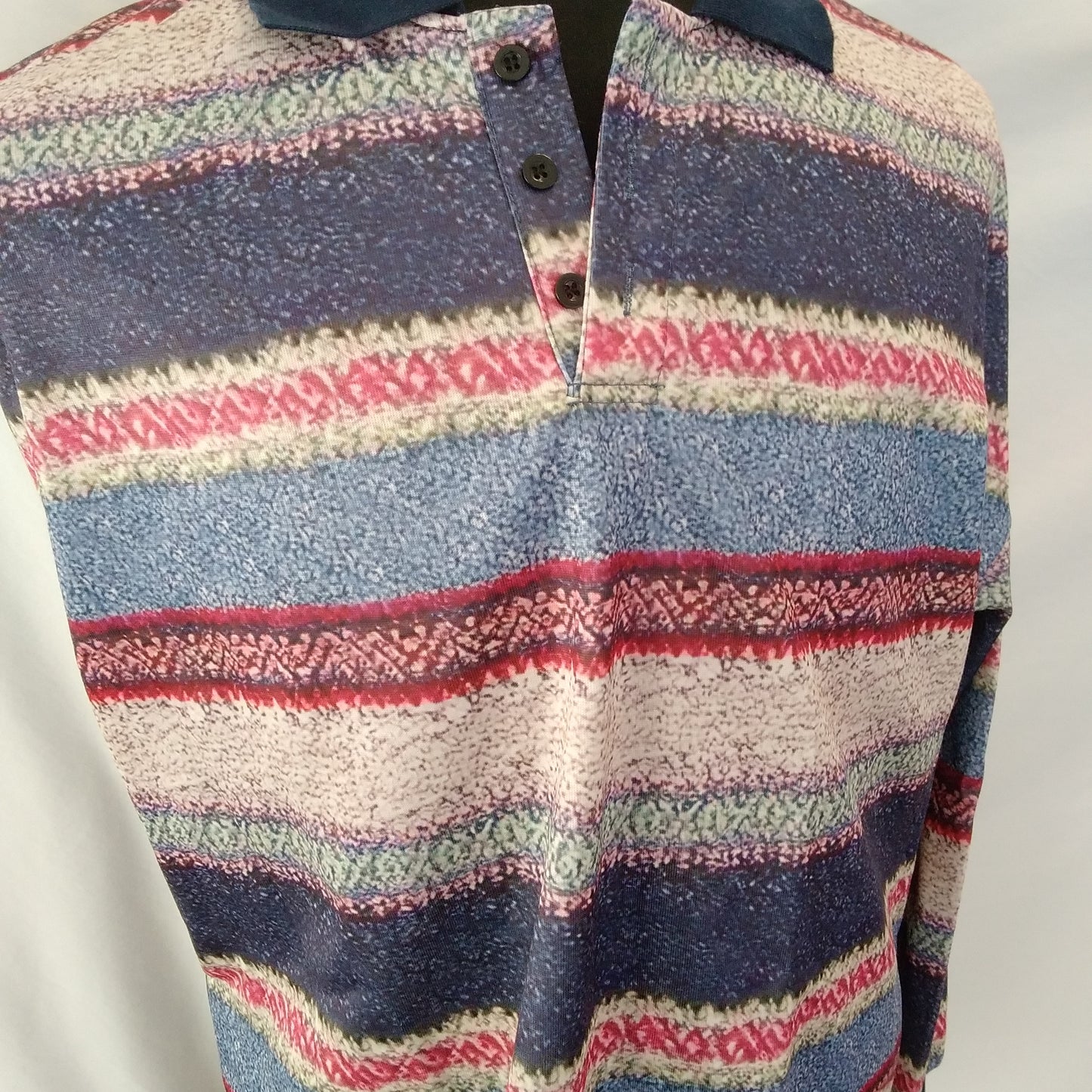 NWT - OC Order Plus Multi Colored 1/4 Button Fleece Pullover - Size: L