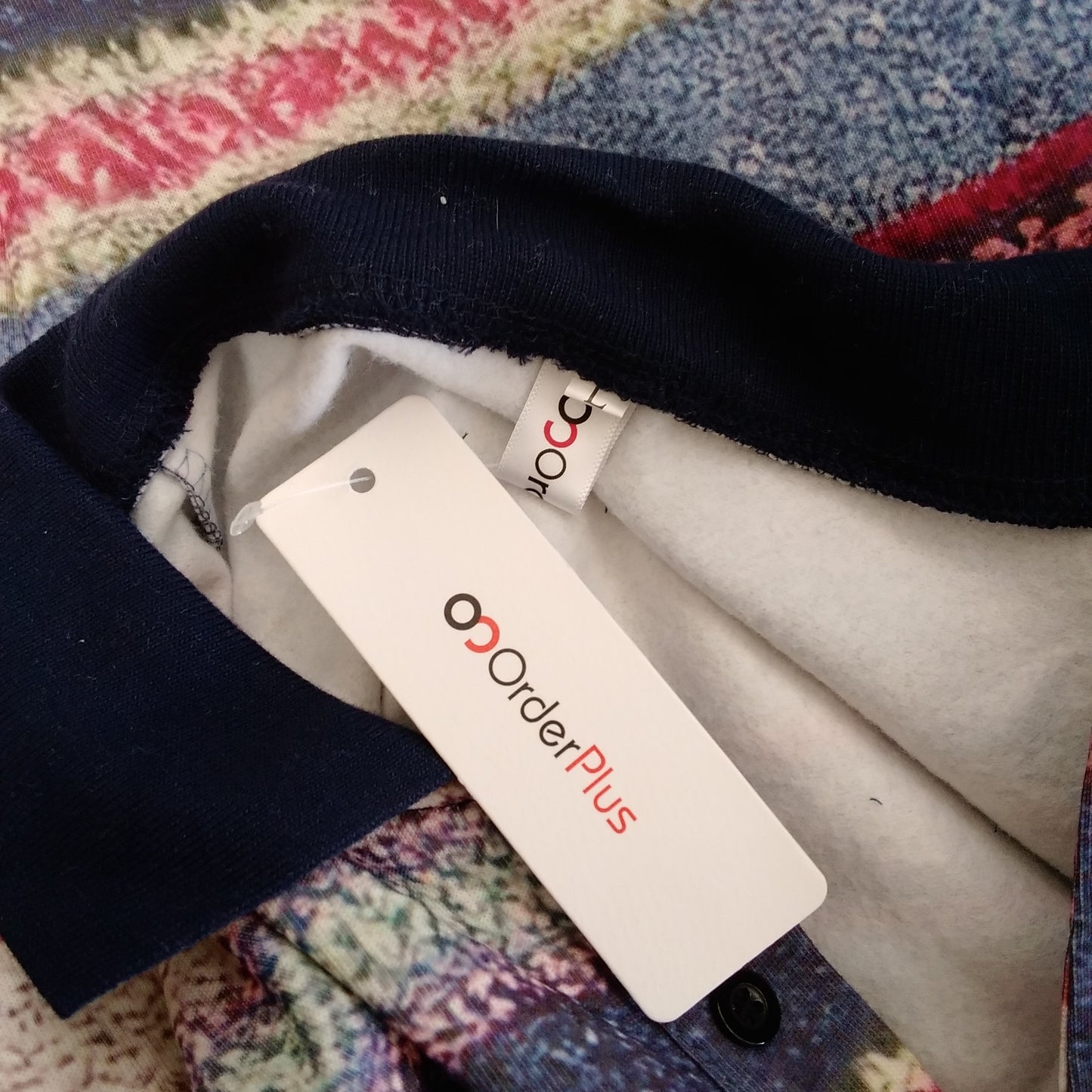 NWT - OC Order Plus Multi Colored 1/4 Button Fleece Pullover - Size: L