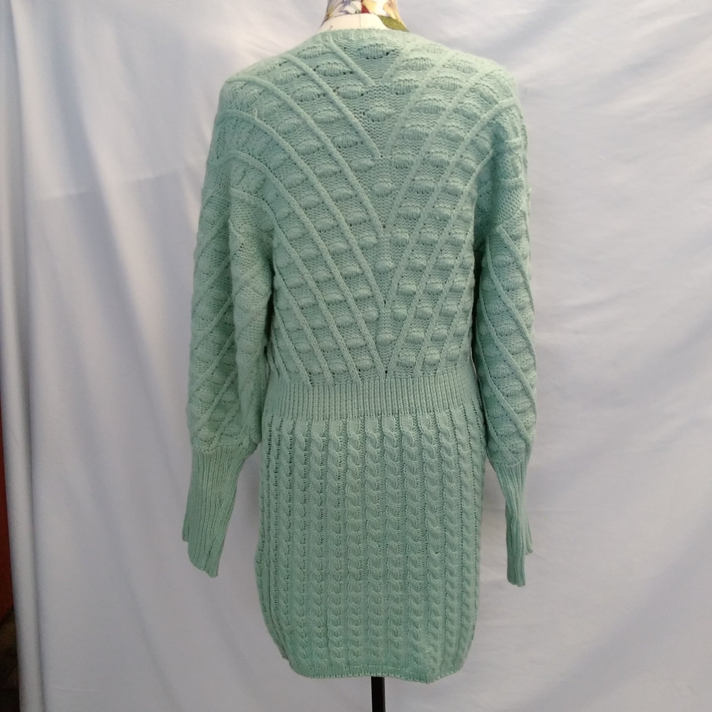 NWT - Lulus green Cable-Knit Sweater Dress - XL