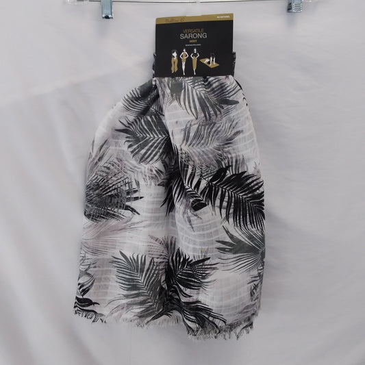 NWT - Black and White Tropical Print Versatile Mixit Sarong