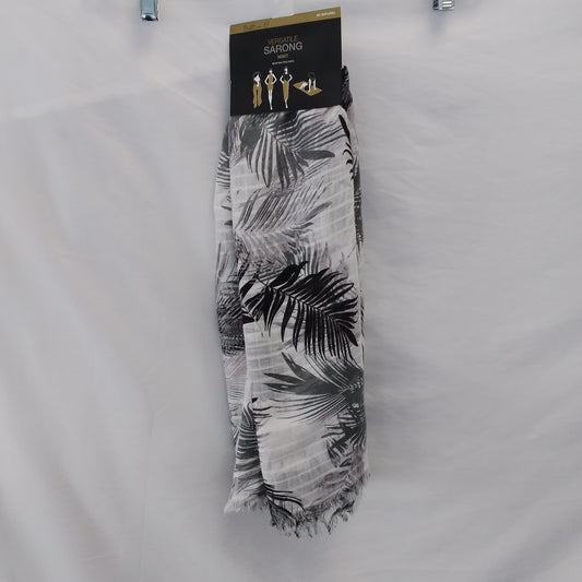 NWT - Black and White Tropical Print Versatile Mixit Sarong