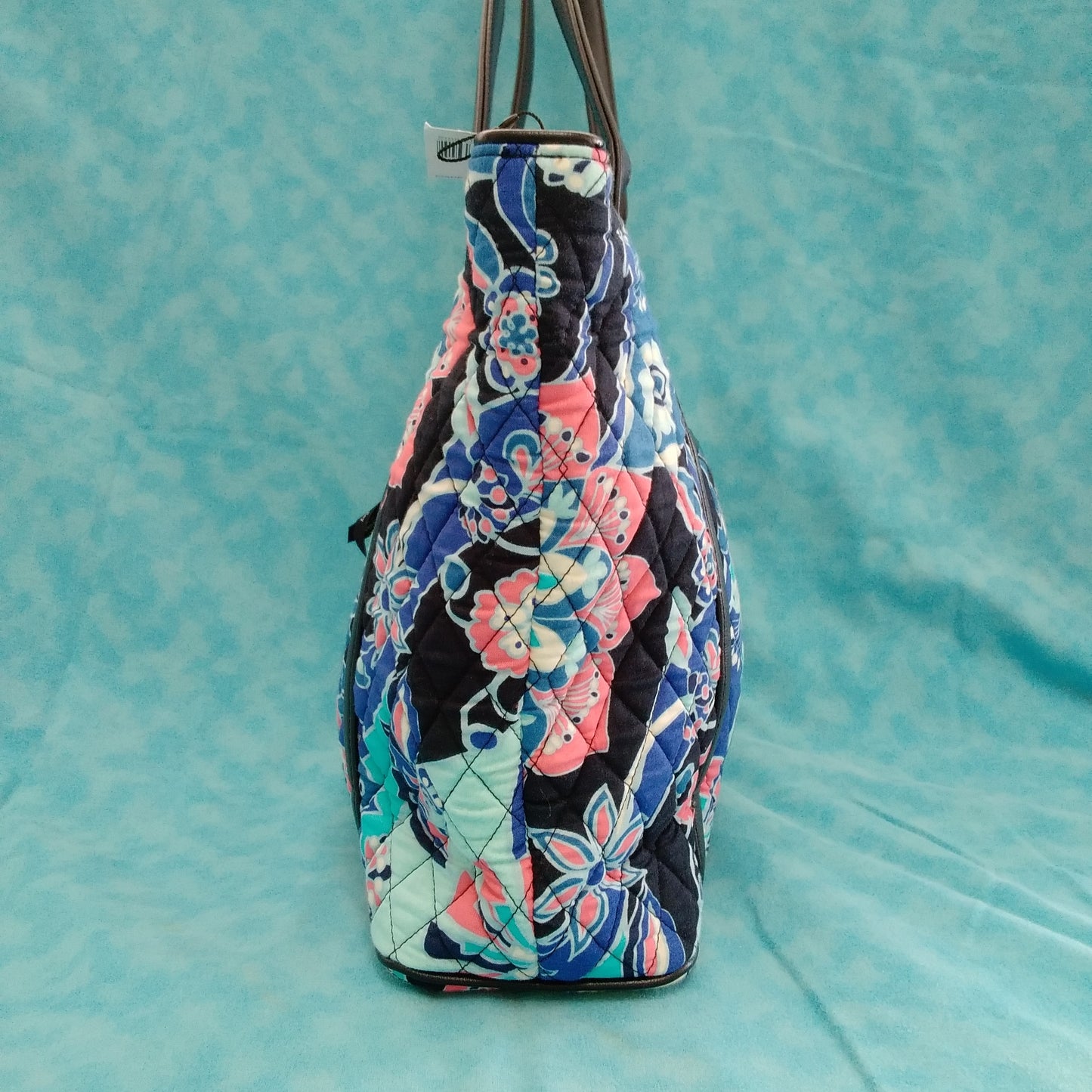 NWT - Vera Bradley Small Trimmed Vera Tote Shoulder Bag in Lotus Flower Swirl