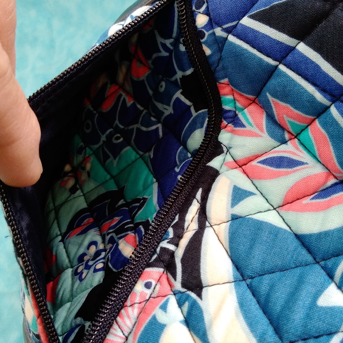 NWT - Vera Bradley Small Trimmed Vera Tote Shoulder Bag in Lotus Flower Swirl