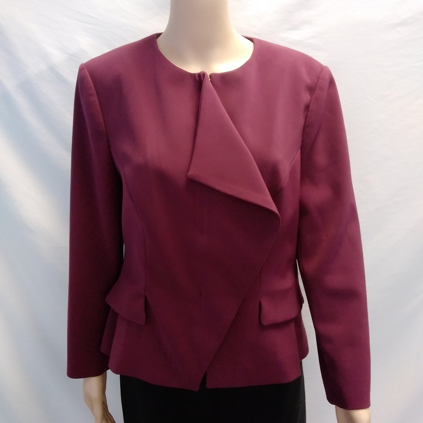 Ted Baker burgundy Pippar Ruffle Jacket - 4 / US 10