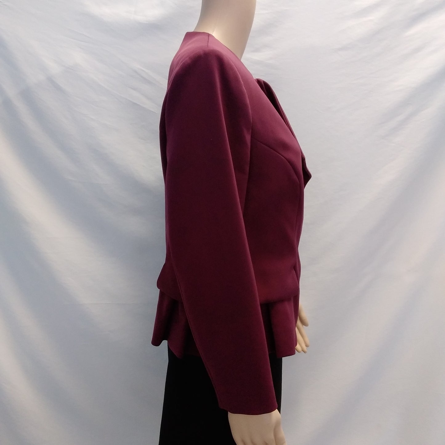 Ted Baker burgundy Pippar Ruffle Jacket - 4 / US 10