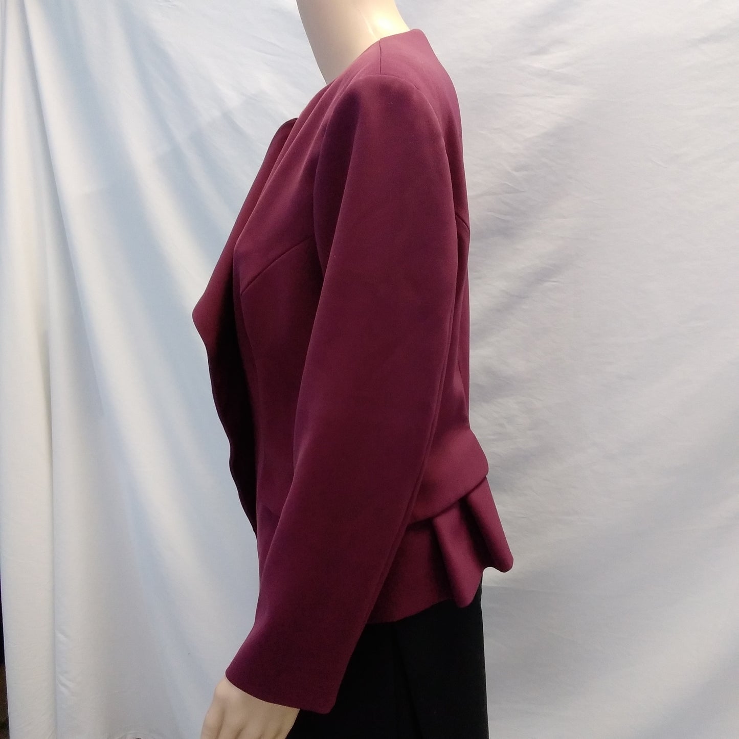 Ted Baker burgundy Pippar Ruffle Jacket - 4 / US 10