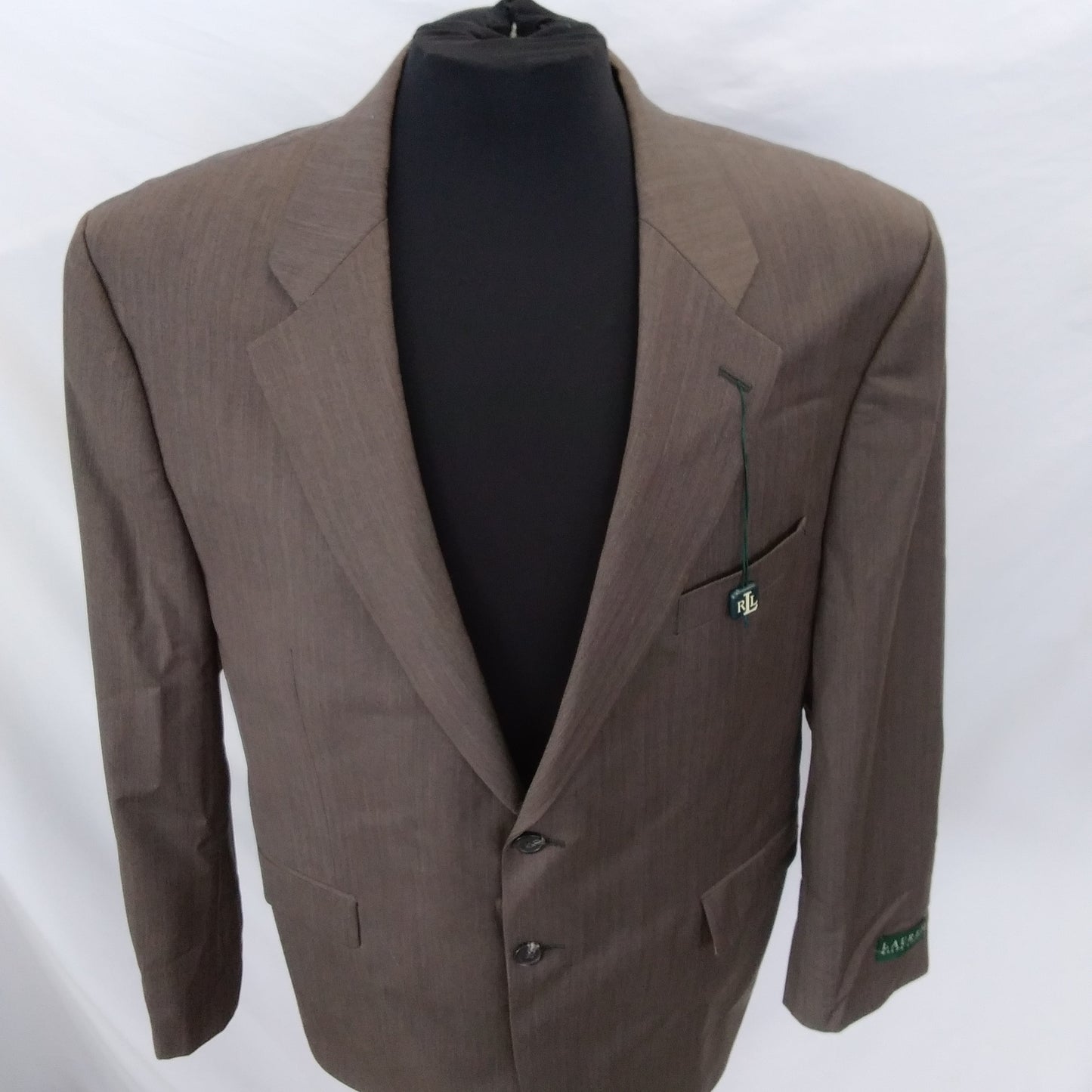 NWT - Macy's - Lauren Ralph Lauren Olive 100% Wool Blazer - 46 Short