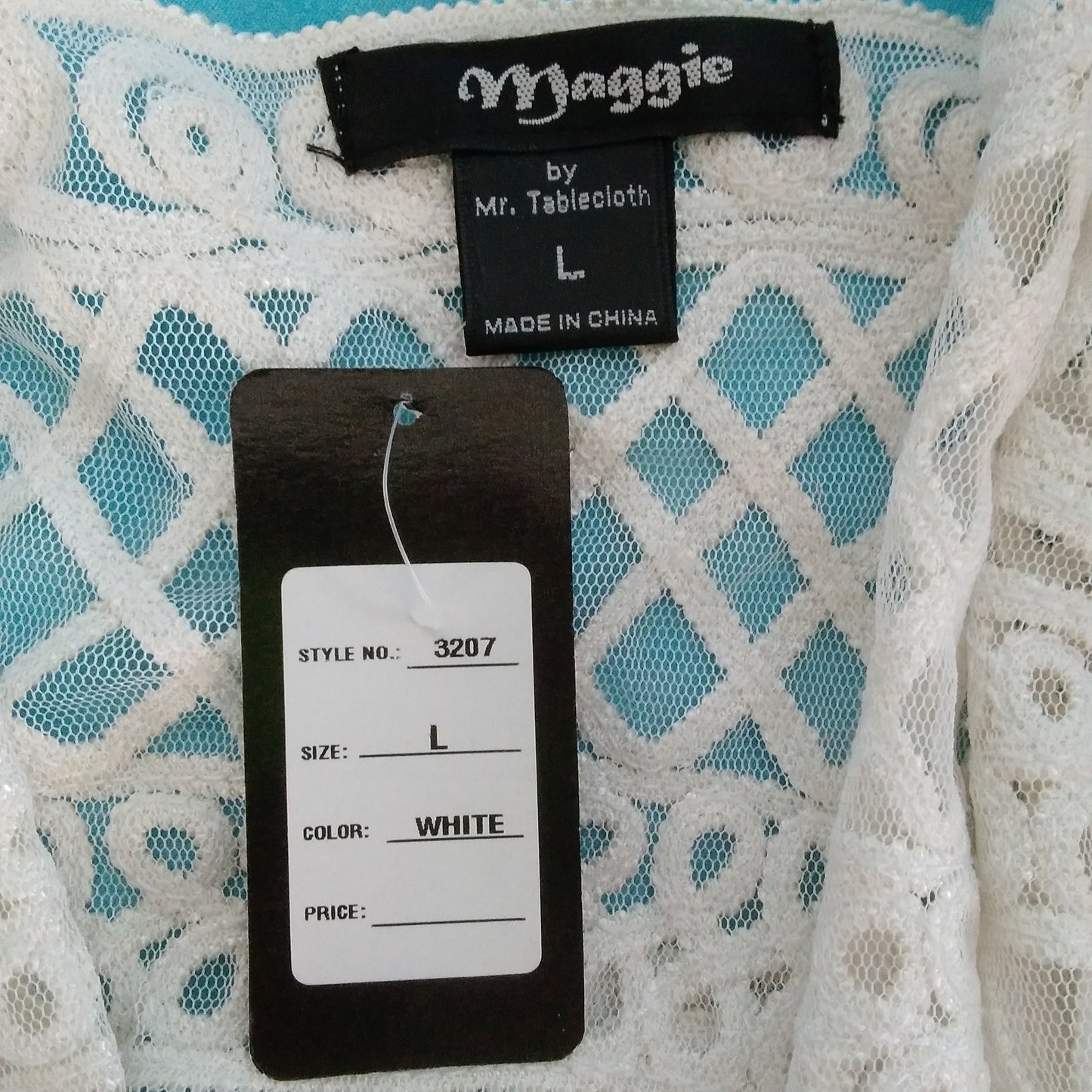 NWT - MAGGIE Mr. Tablecloth White Lace Long Sleeve Blazer - L