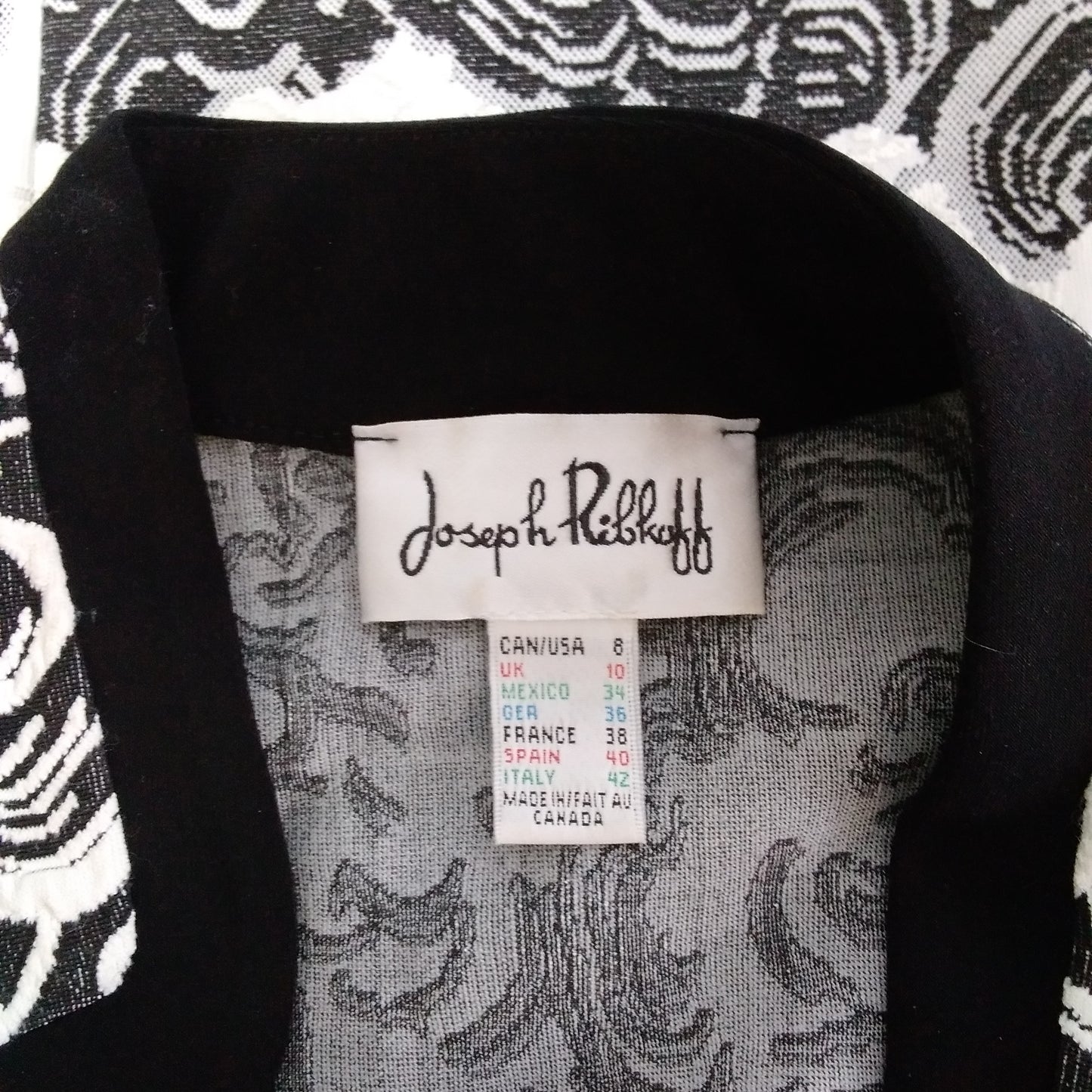 Joseph Ribkoff Women's White/Black Textured Blazer - Size: 8