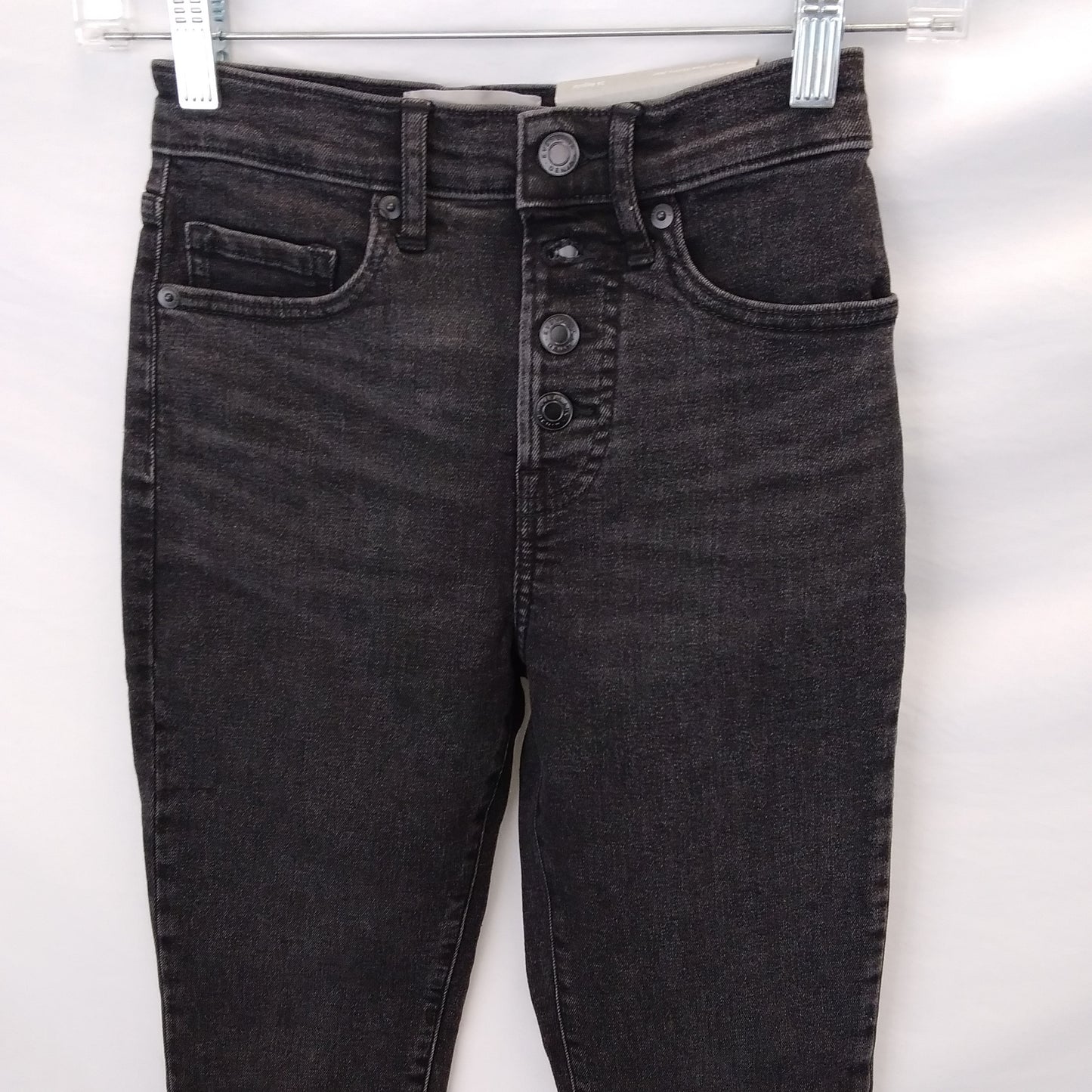 NWT - Everlane Black High-Rise Button Fly Skinny Jeans - Size 24
