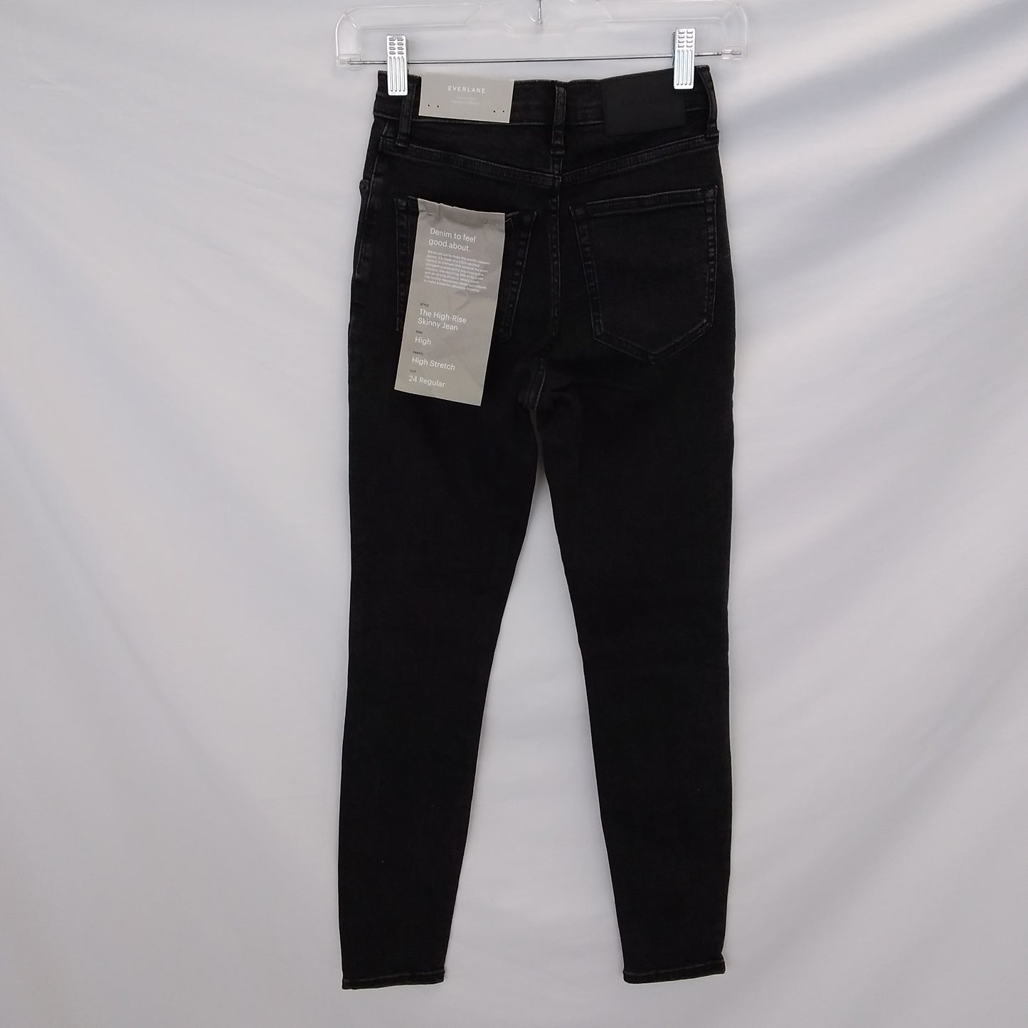 NWT - Everlane Black High-Rise Button Fly Skinny Jeans - Size 24
