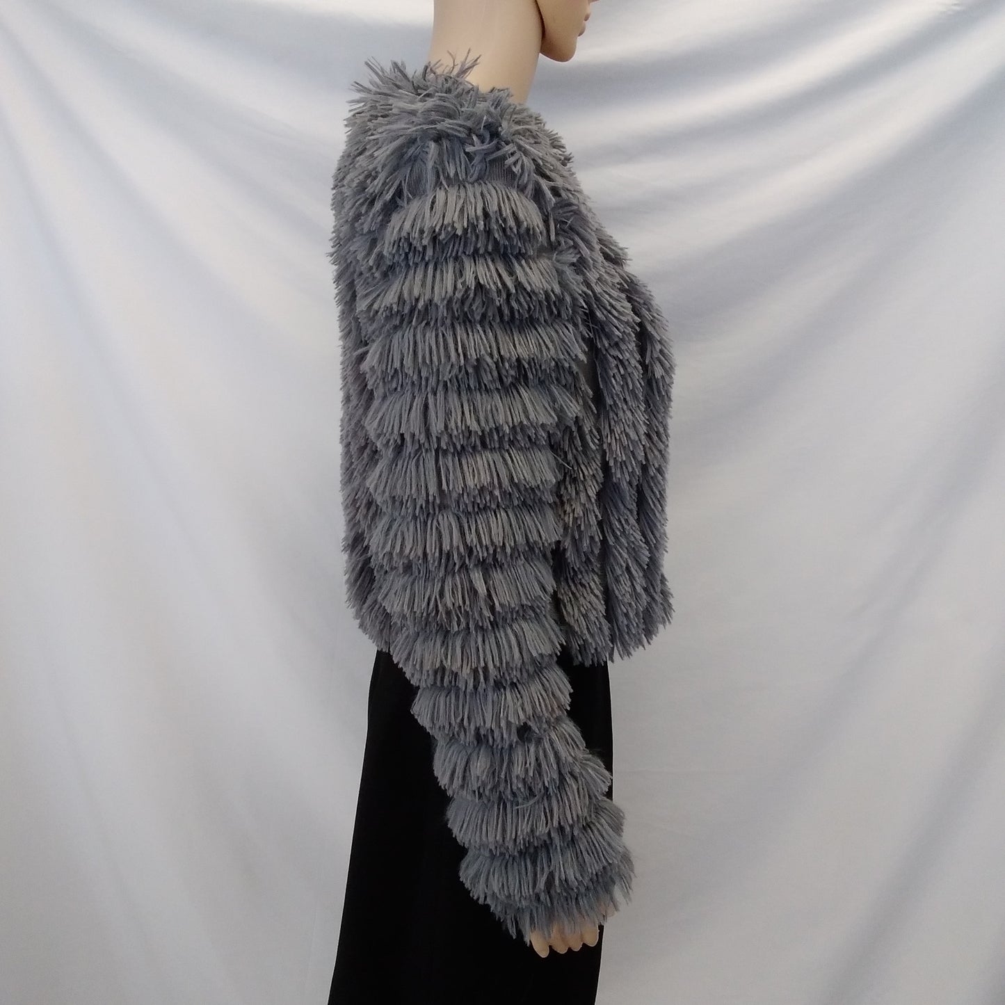 GREYLIN Anthropologie Cordelia Gray Faux Fur Jacket - XS