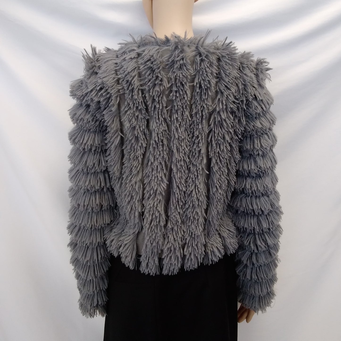 GREYLIN Anthropologie Cordelia Gray Faux Fur Jacket - XS