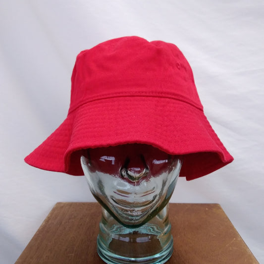 NWT - The Hat Depot Newhattan Long Brim 100% Cotton Red Fashion Bucket Hat - Size: S/M