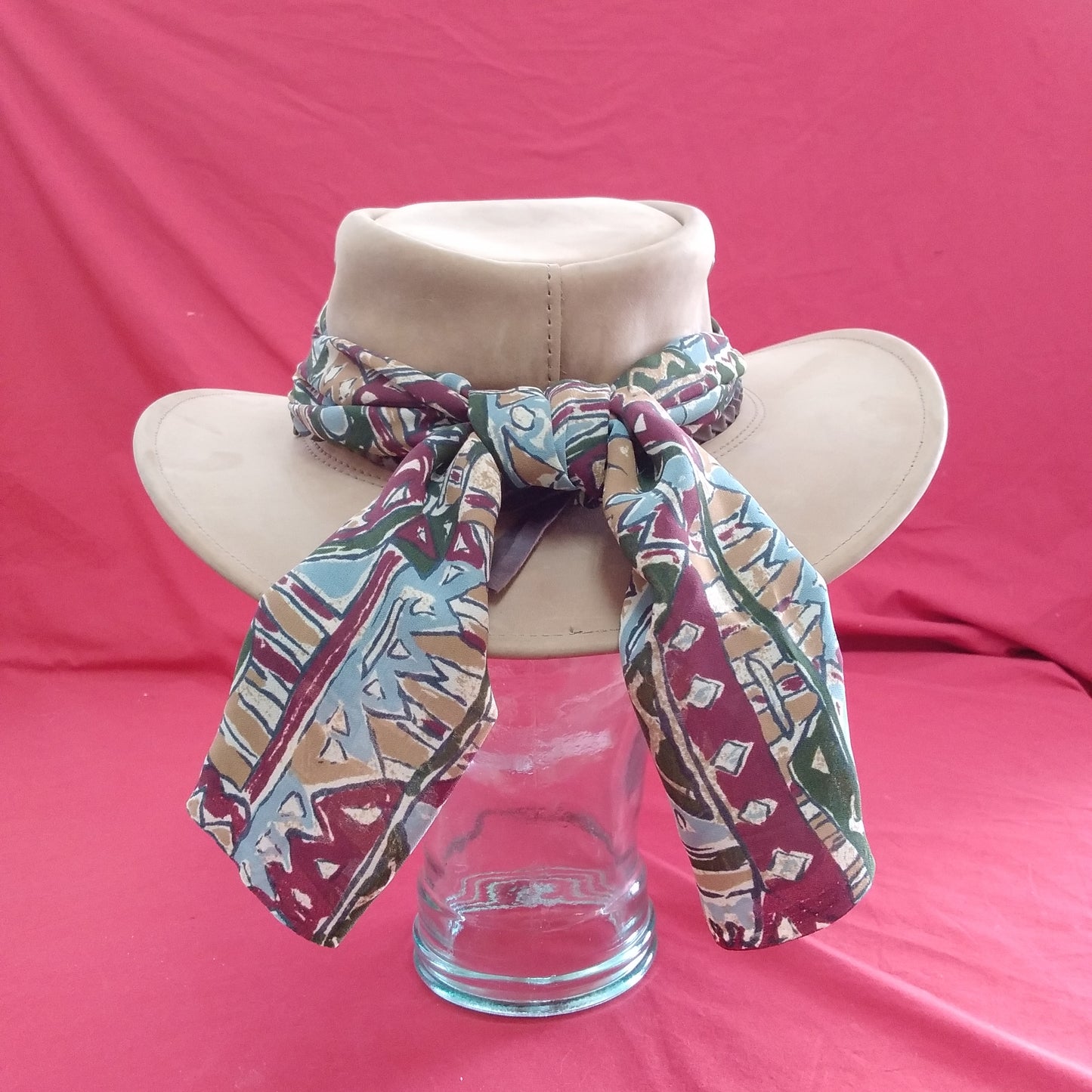 Jackaroo Leather Rancher Hat Scarf Boho - Size: S