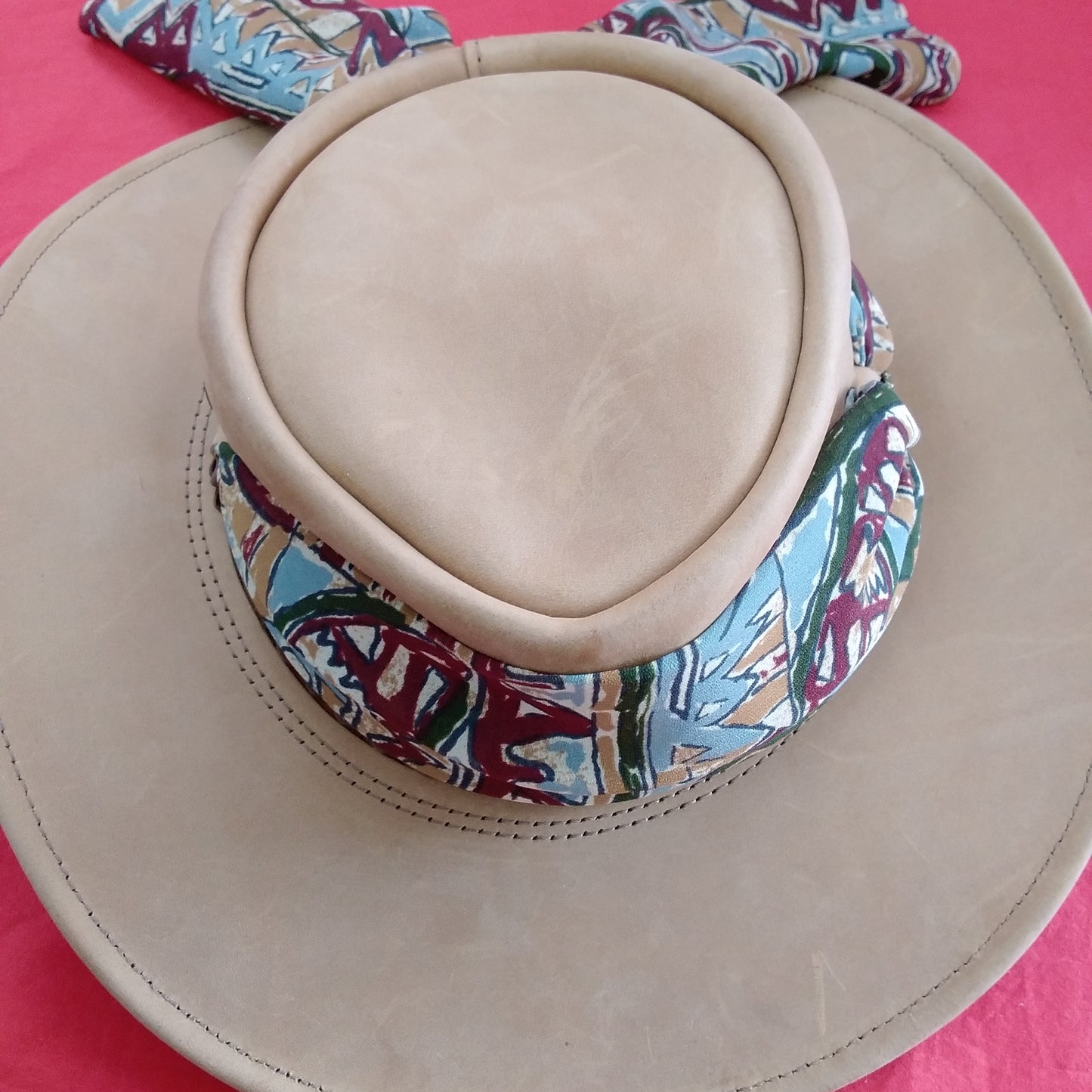 Jackaroo Leather Rancher Hat Scarf Boho - Size: S
