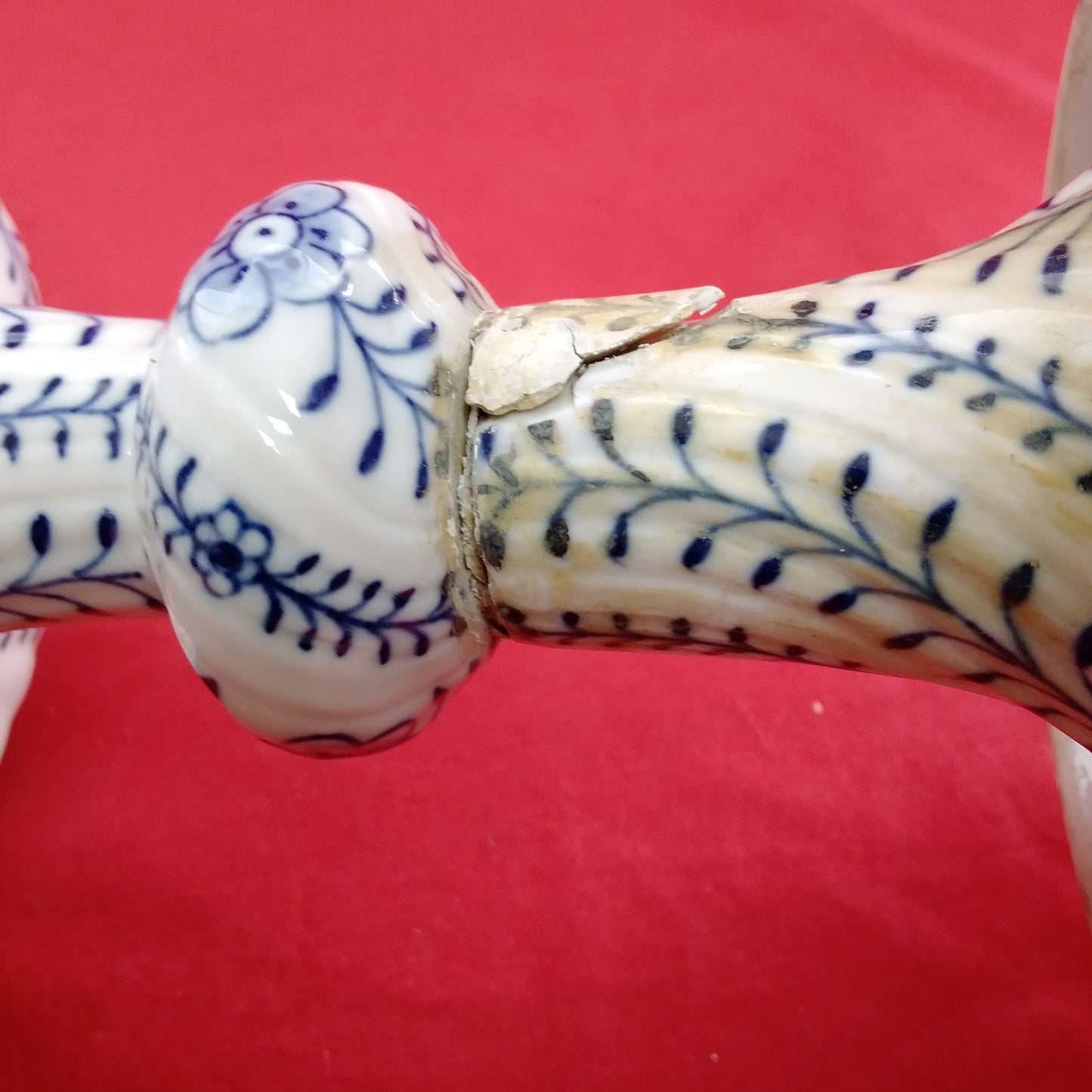 VTG Meissen Blue Onion Open Work Pierced Porcelain Compote - Damaged/Chipped