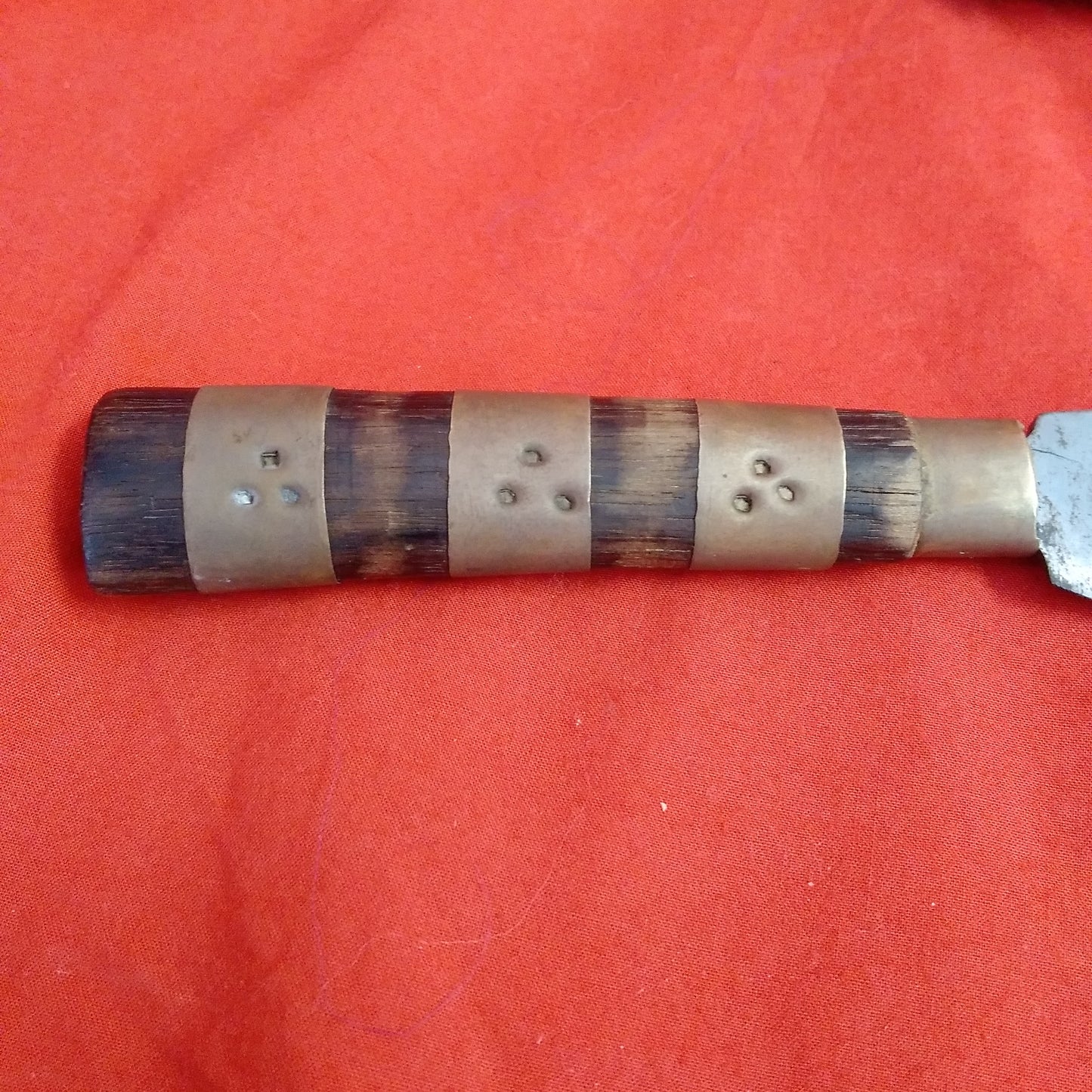Vintage Handmade 10" Hunting Knife with Wood Scabbard