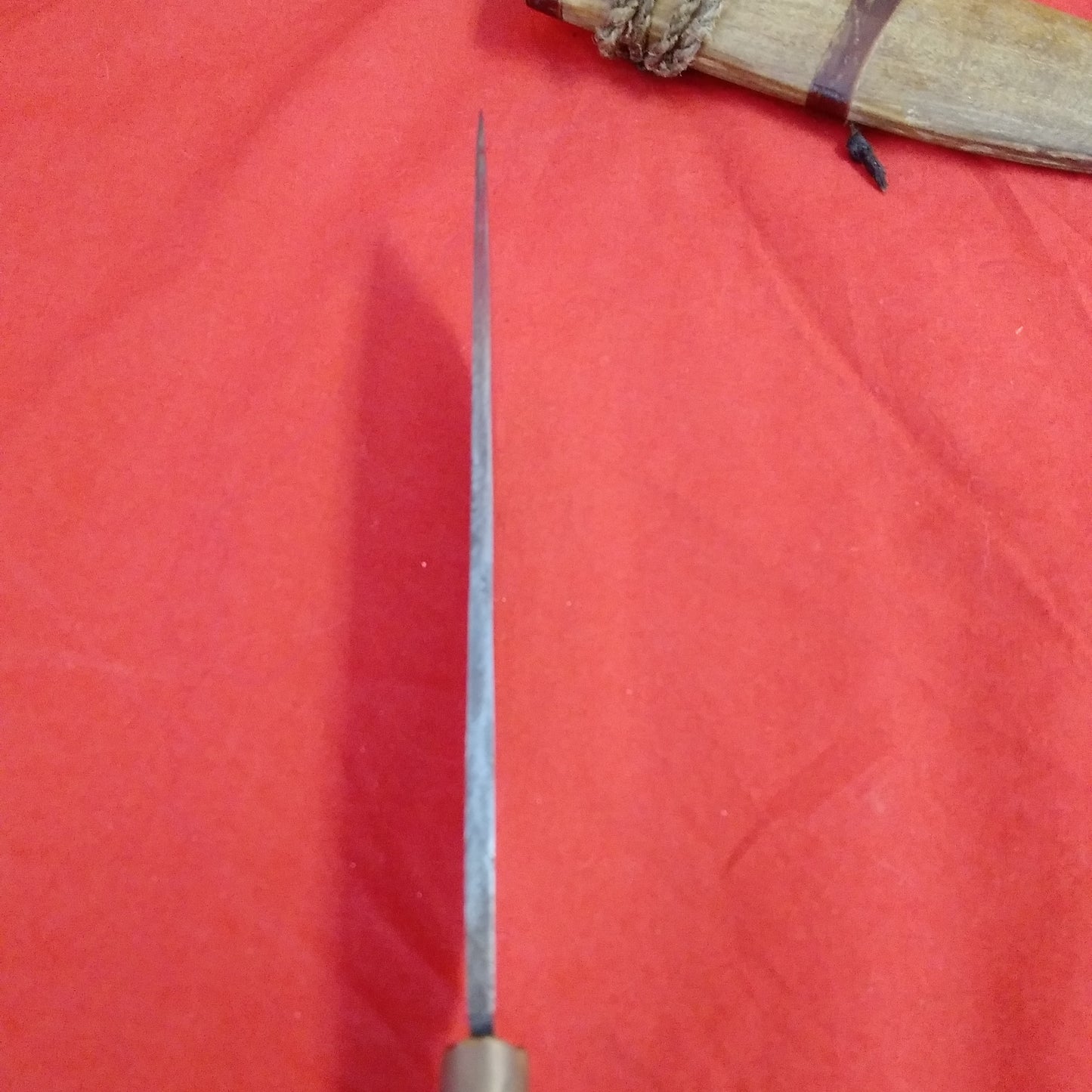 Vintage Handmade 10" Hunting Knife with Wood Scabbard
