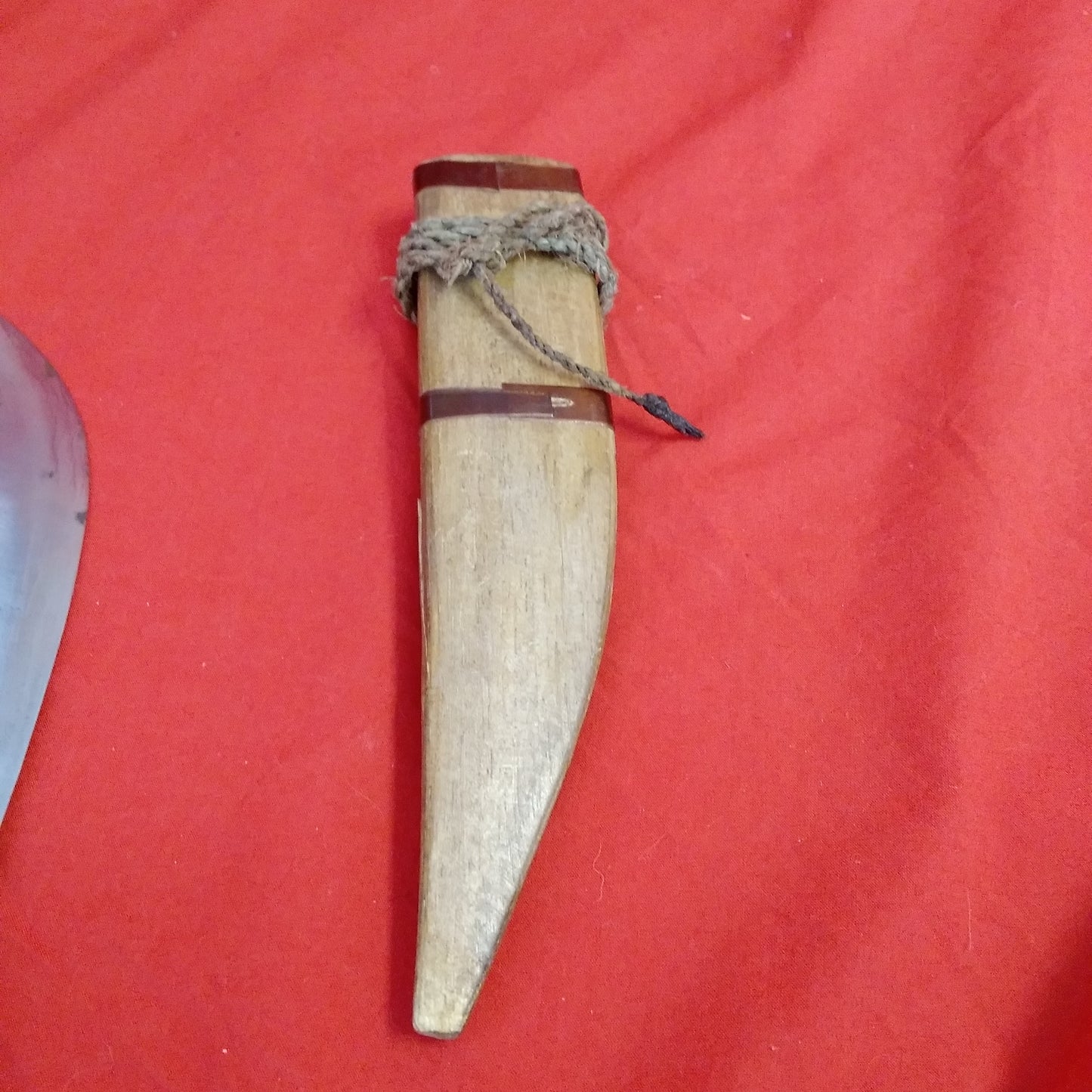 Vintage Handmade 10" Hunting Knife with Wood Scabbard