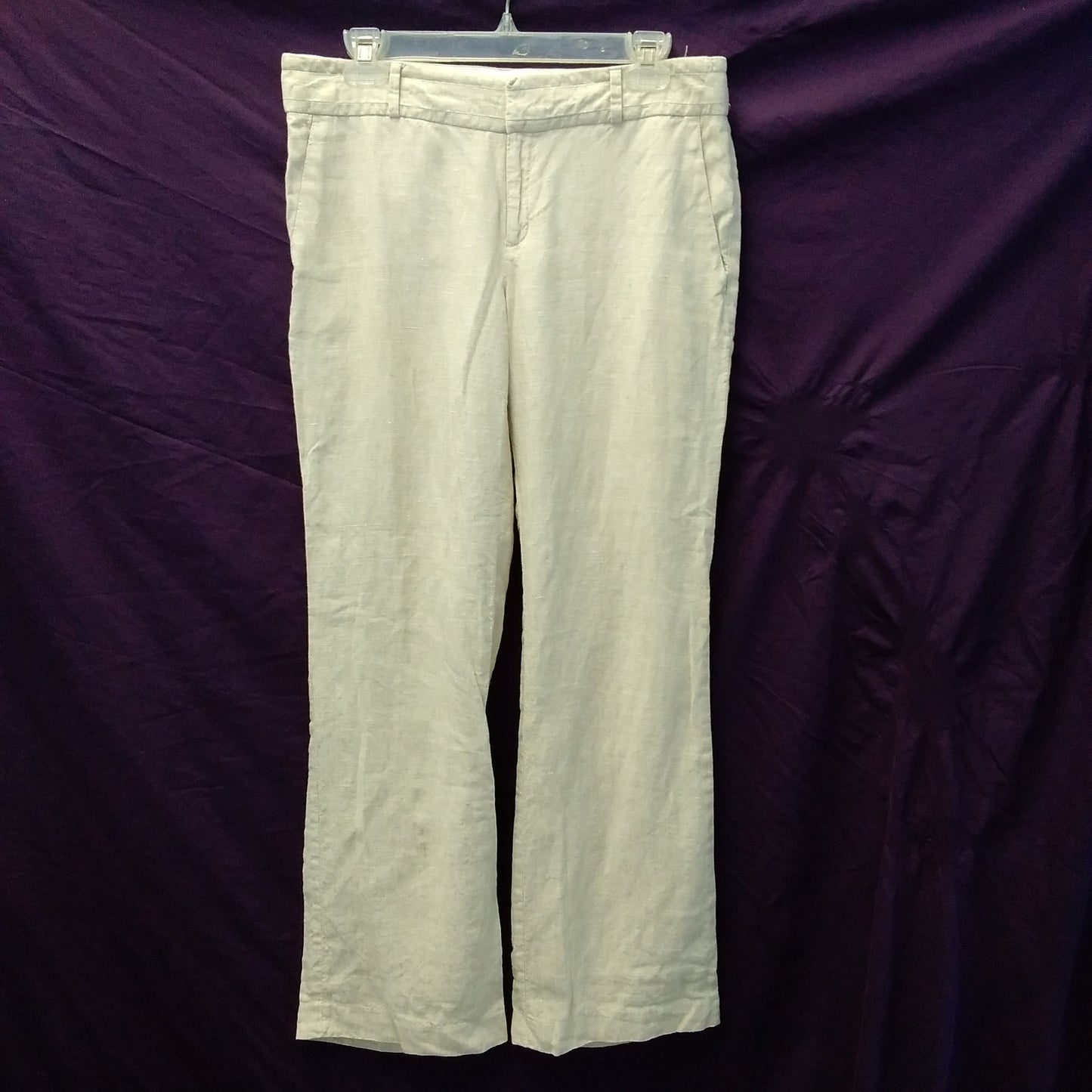 Banana Republic beige Martin Fit Mid Rise Linen Pants - 8