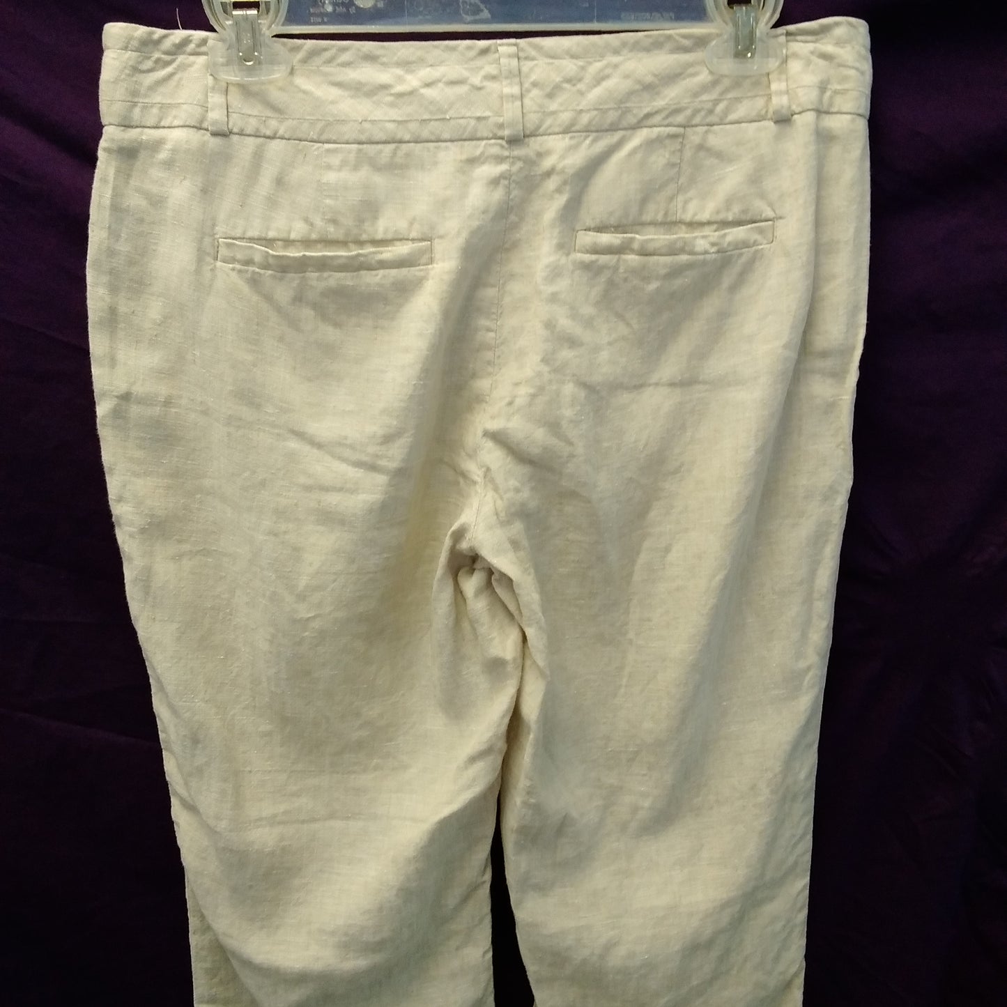 Banana Republic beige Martin Fit Mid Rise Linen Pants - 8