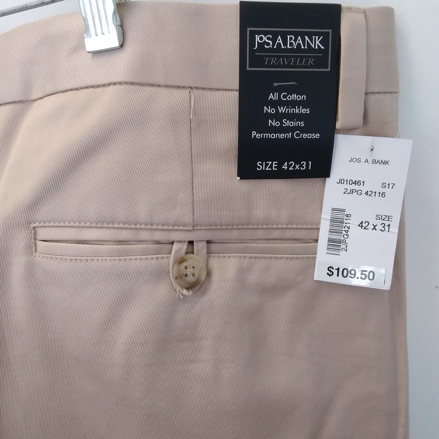 NWT - Jos. A. Bank Tan Traveler Pants - 42x31