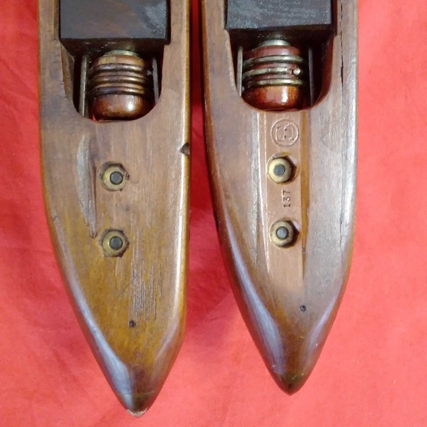 VTG - Lowell Shuttle Weaving Loom Boat Shuttle 18" Candle Holder Sconce - Set of 2