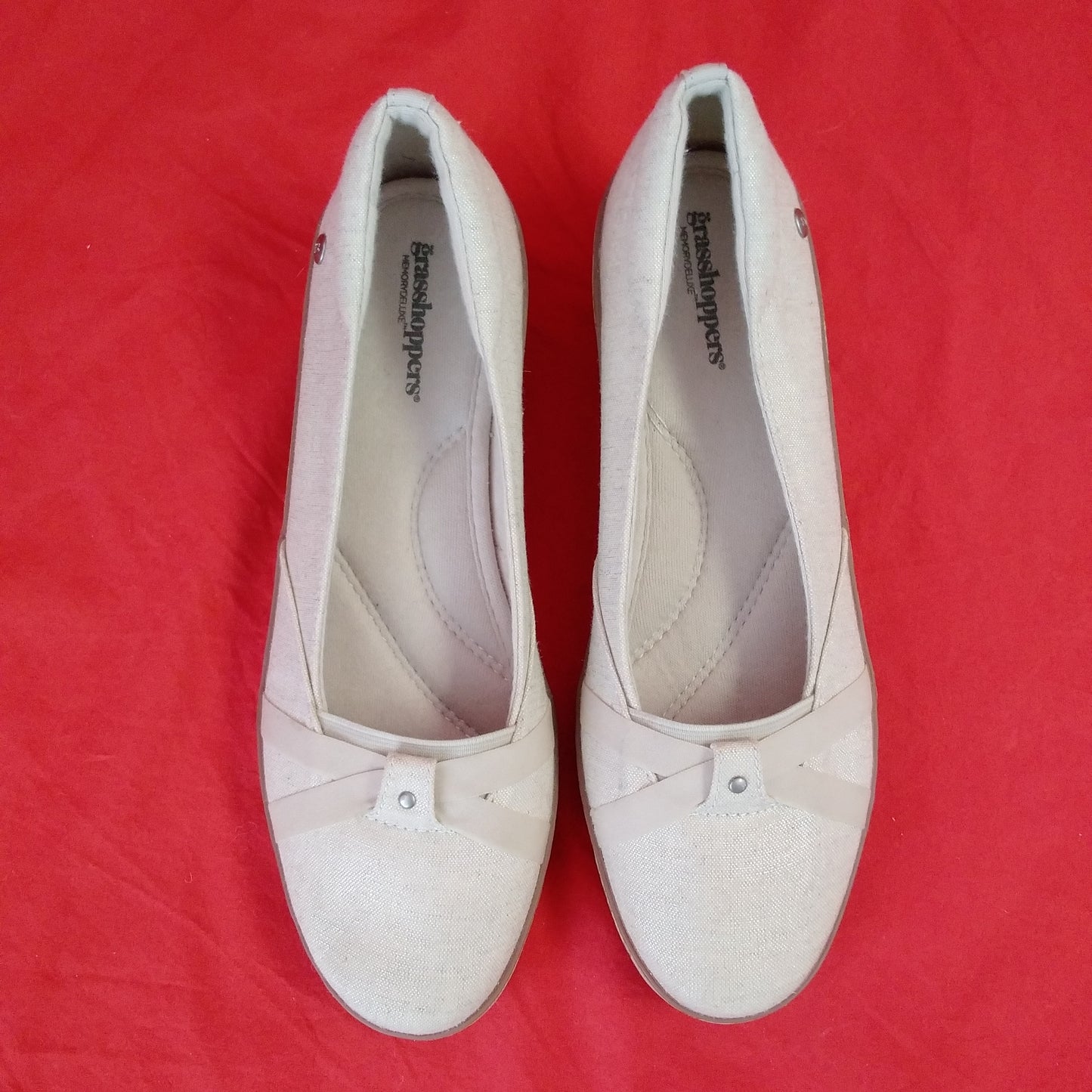 Women's Grasshoppers Gigi Metallic Linen Wedge Heel - Size: 8.5