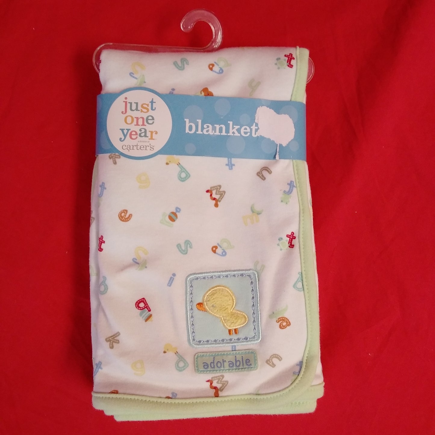 NWT - Just One Year Carters Green White Duck Blanket & Gown Set - 0-3 months