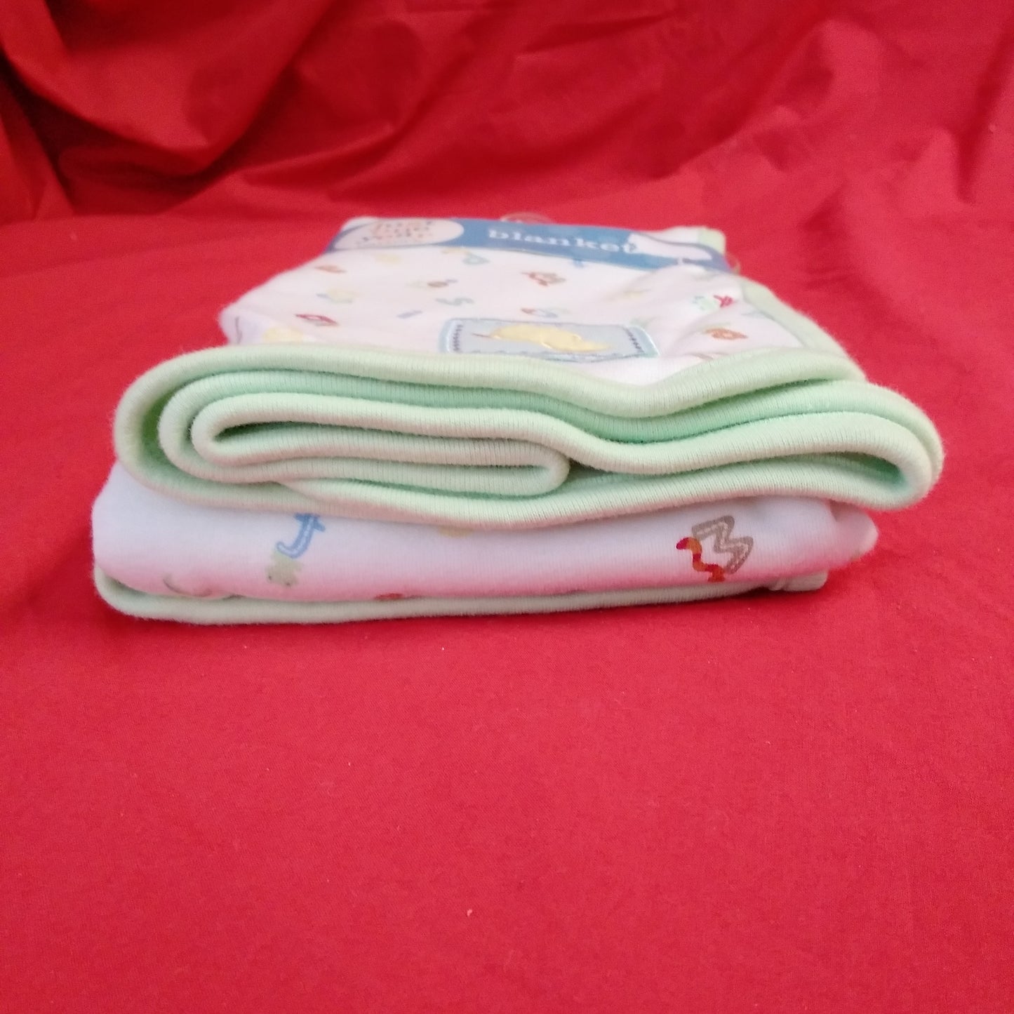 NWT - Just One Year Carters Green White Duck Blanket & Gown Set - 0-3 months