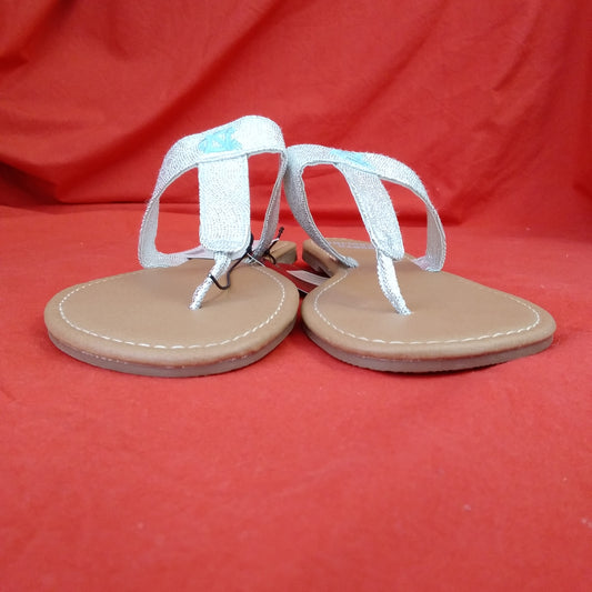 NWT - North Carolina Tar Heels Silver Strap Flip-Flops - Size: 7