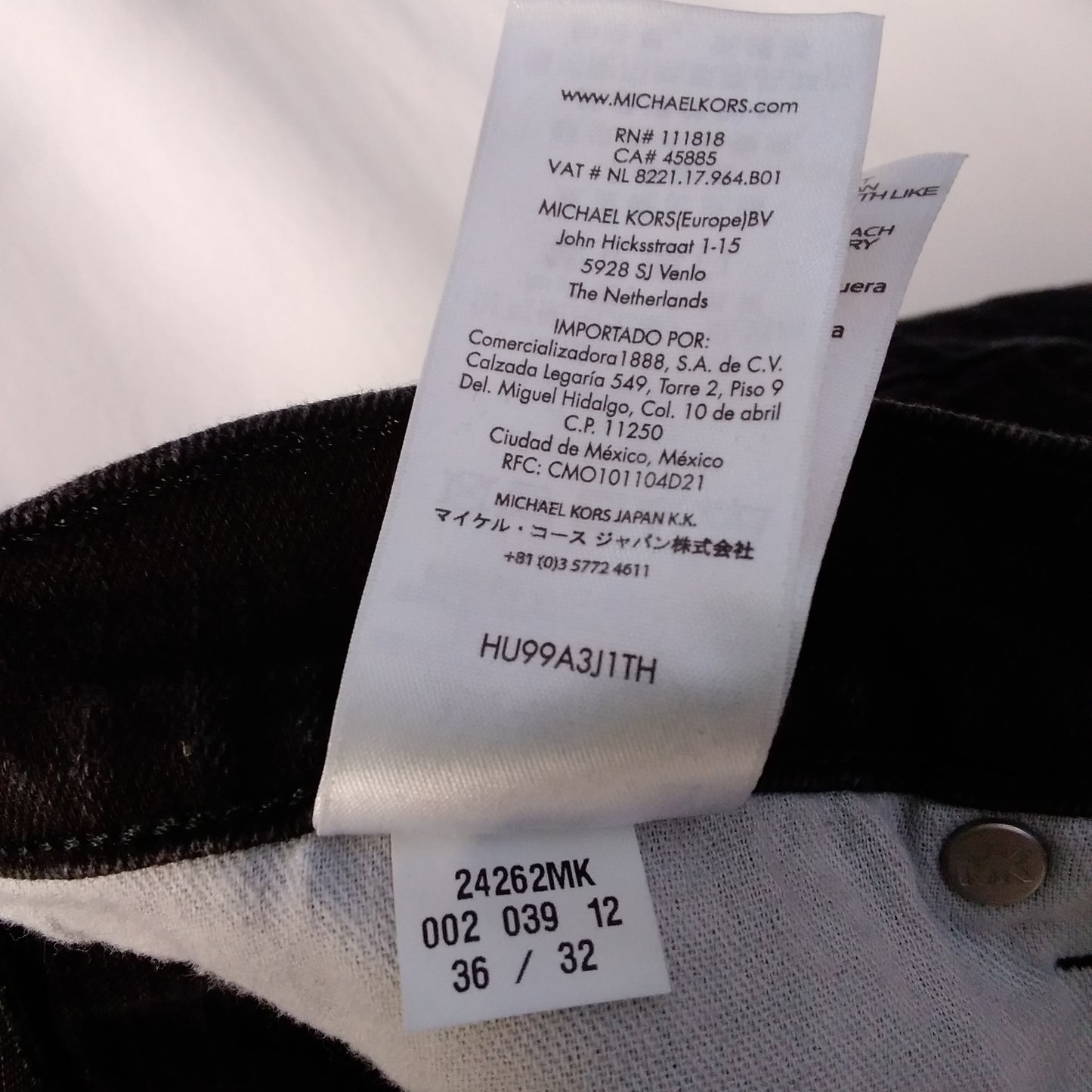 Michael Kors Black Grant Classic Fit Jeans - 36x32