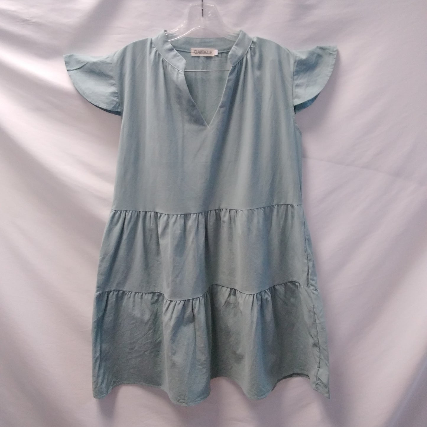 NWT - Clarisbelle Mint Green Cap Sleeve Tiered Mini Dress - Size: 2XL